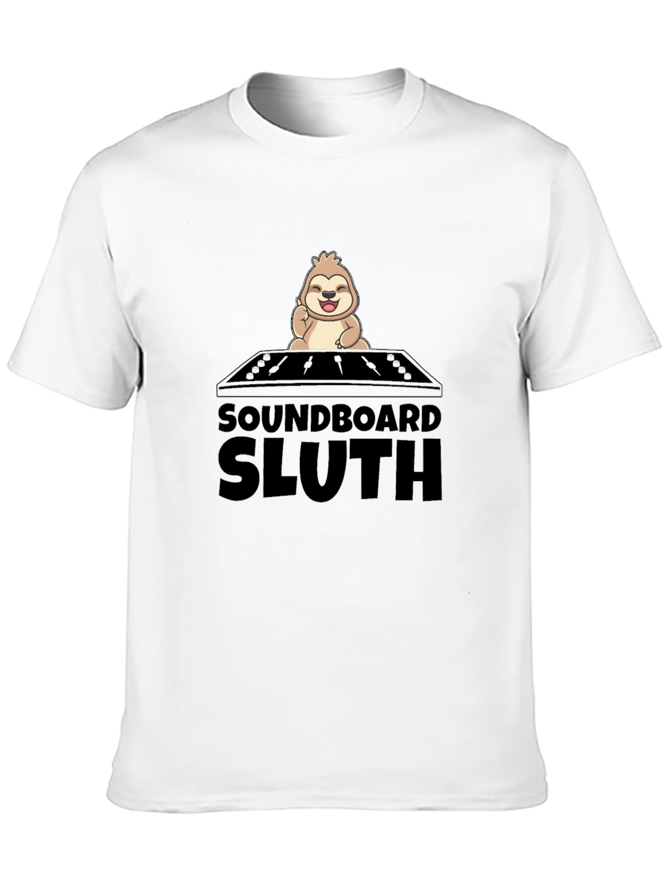 Black Soundboard Sloth Graphic Tee - Black view 10