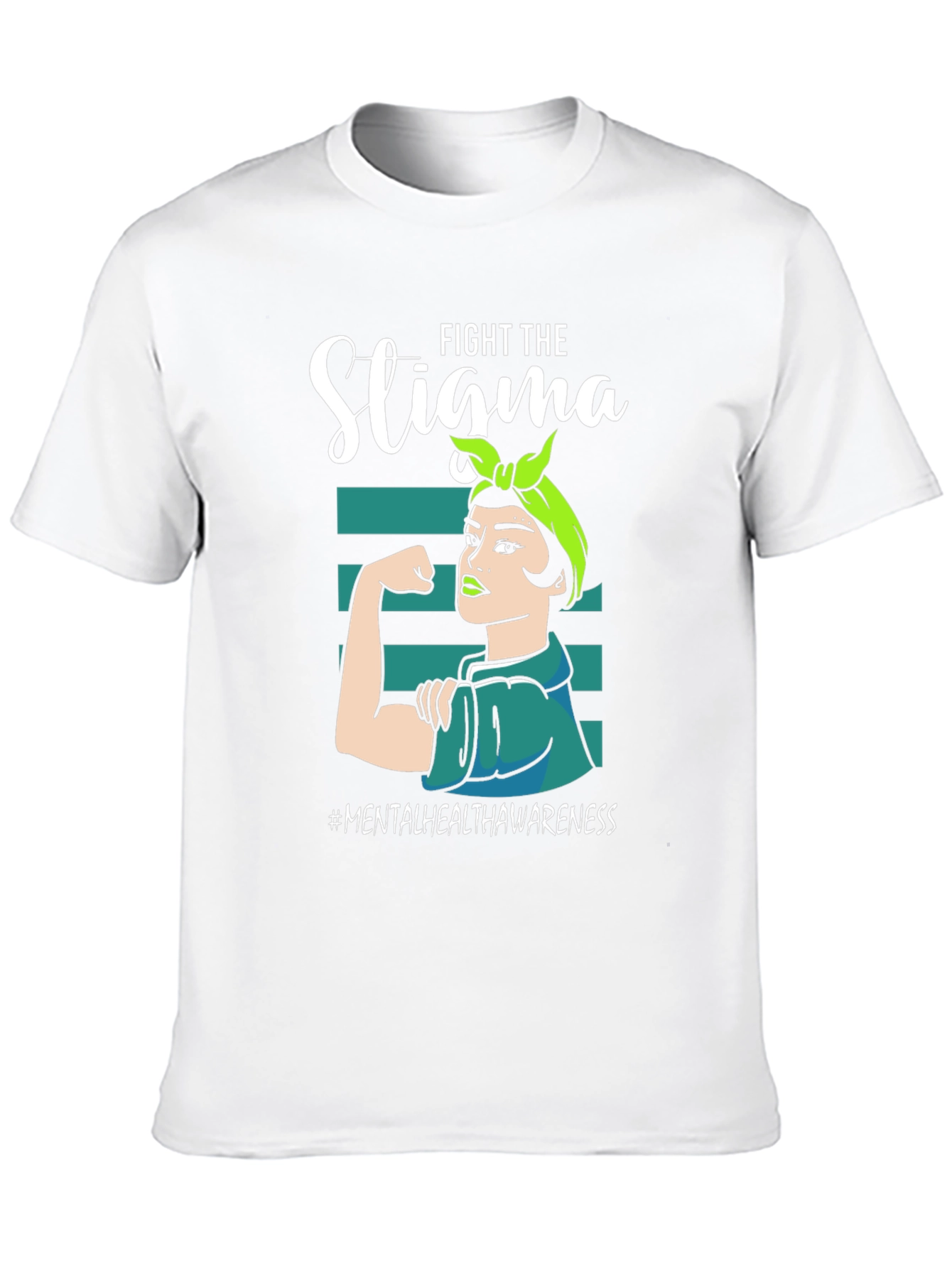 Black Fight the Stigma Mental Health Awareness T-Shirt view 10