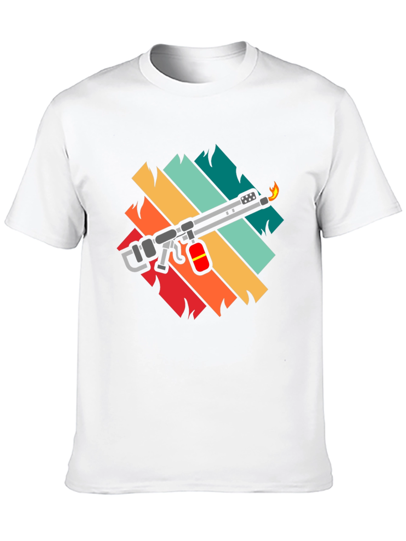 Black Retro Blowtorch Tee - Cool Fire Tool Graphic T-Shirt view 10