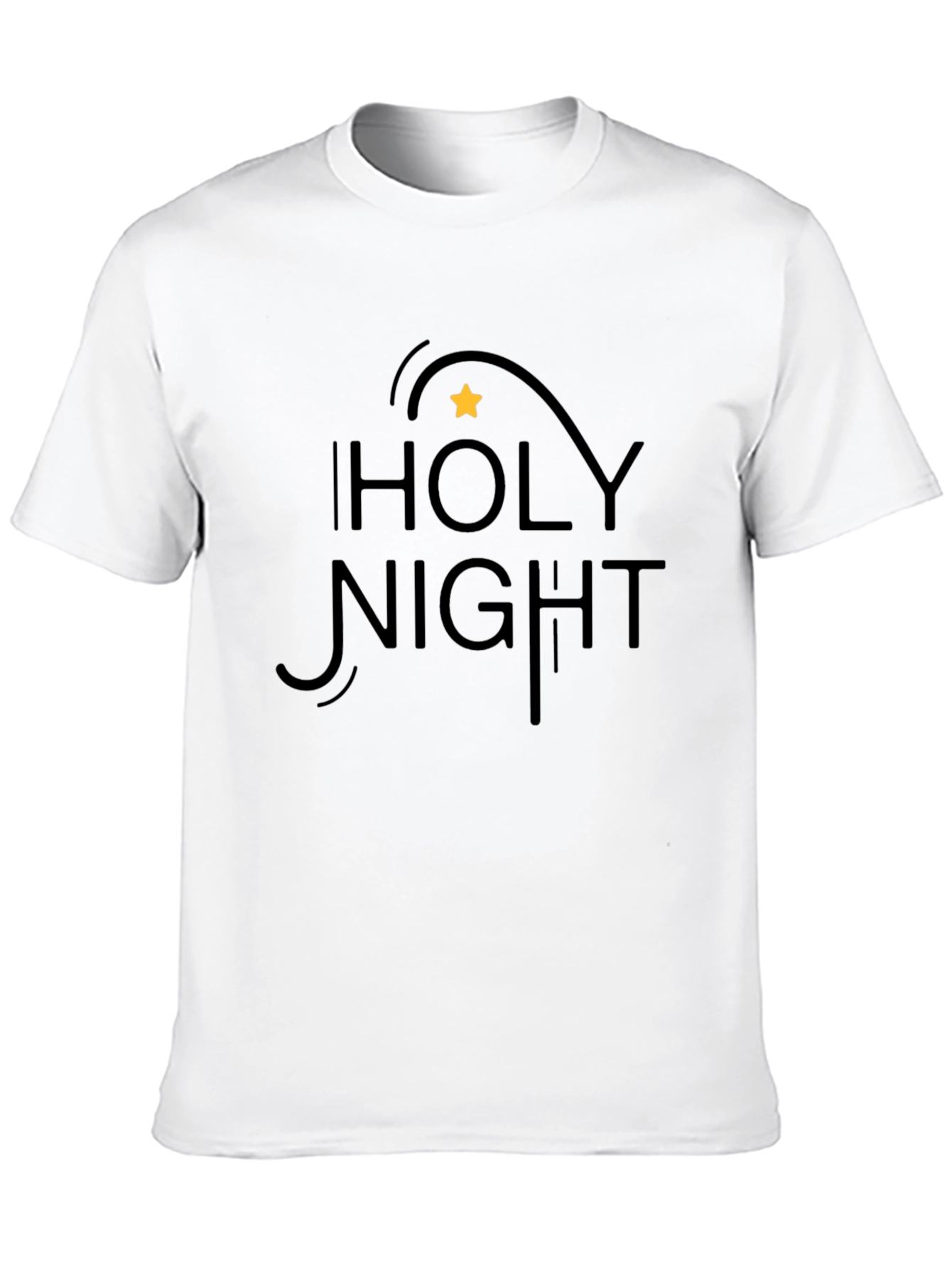 Black Holy Night Graphic Tee - Black Cotton T-Shirt view 10