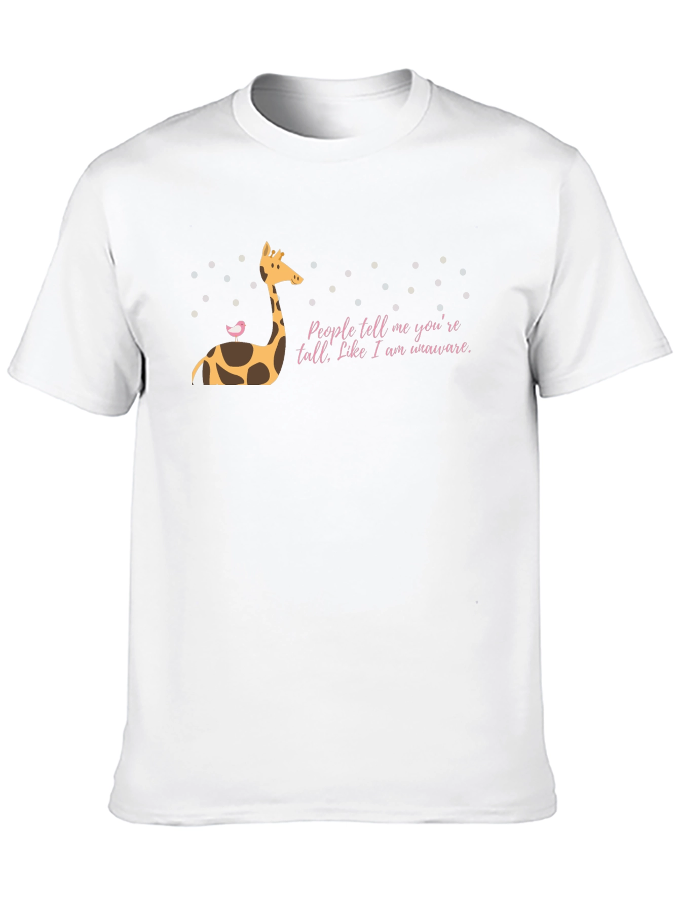 Black Giraffe Tee: People Tell Me You're Tall - Funny Graphic T-Shirt view 10