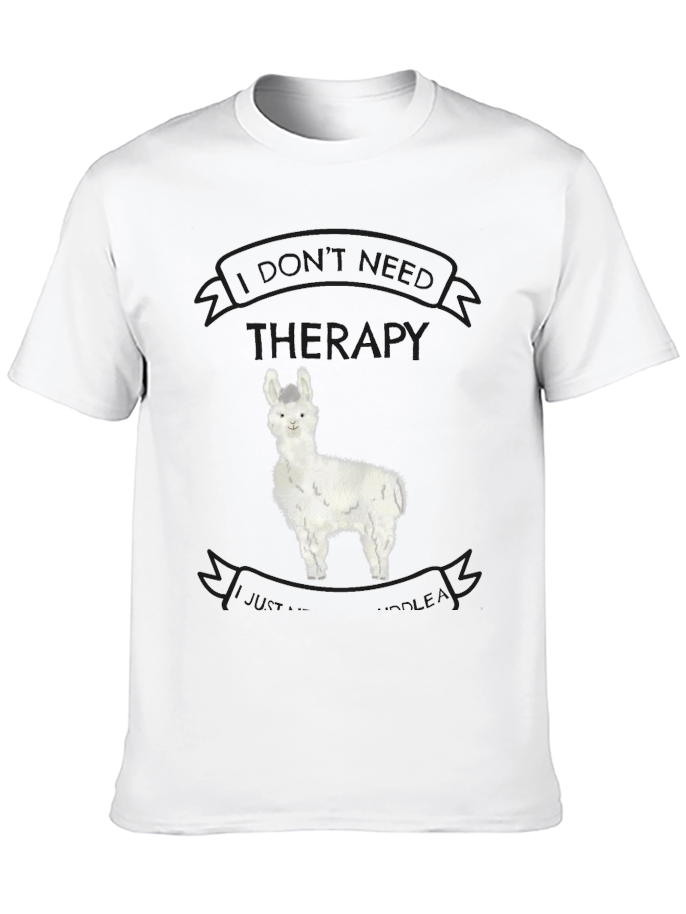 Black Alpaca Therapy T-Shirt - Funny Llama Graphic Tee view 10