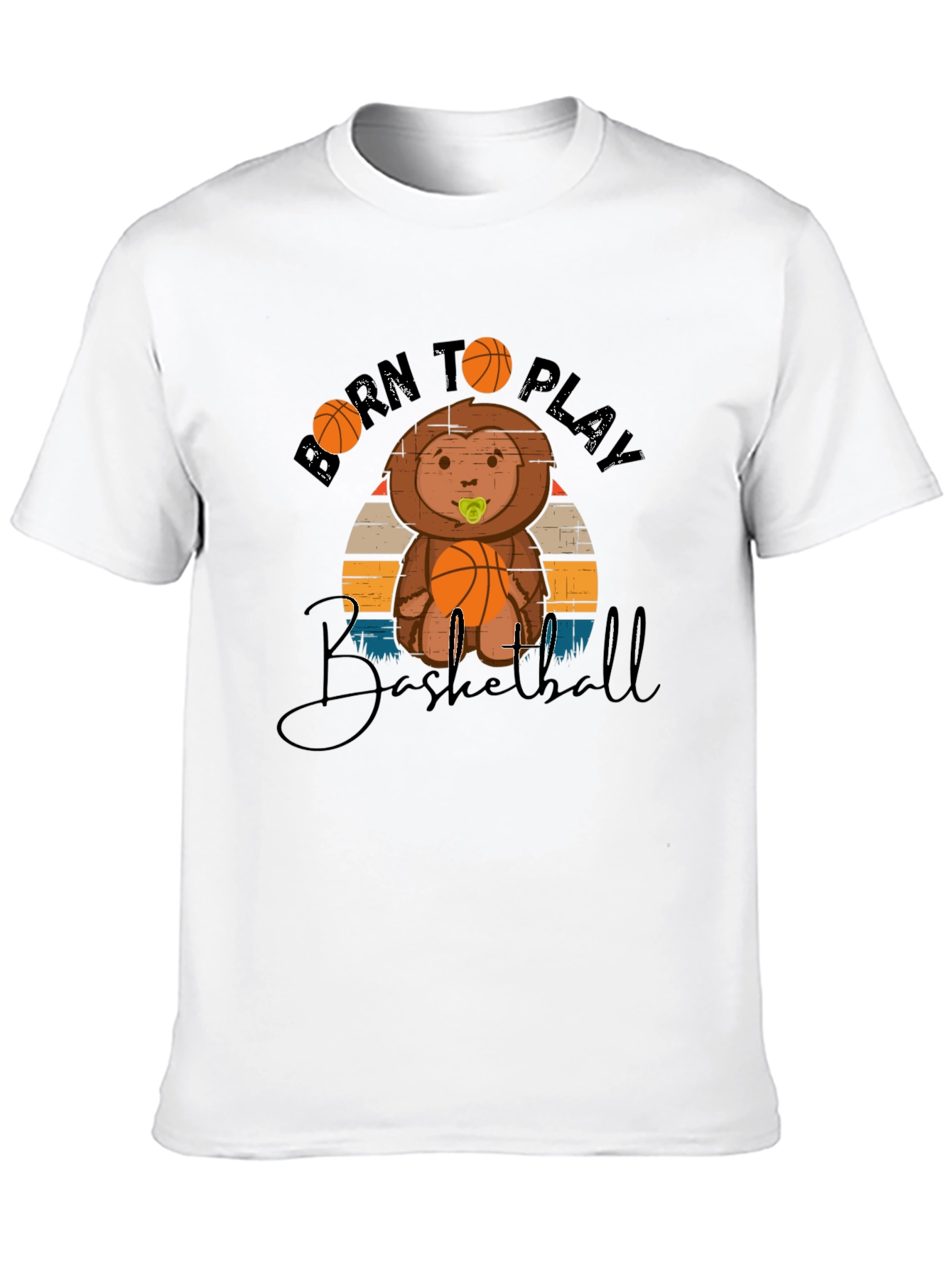 Black Born to Play Basketball Graphic Tee - Black Cotton view 10