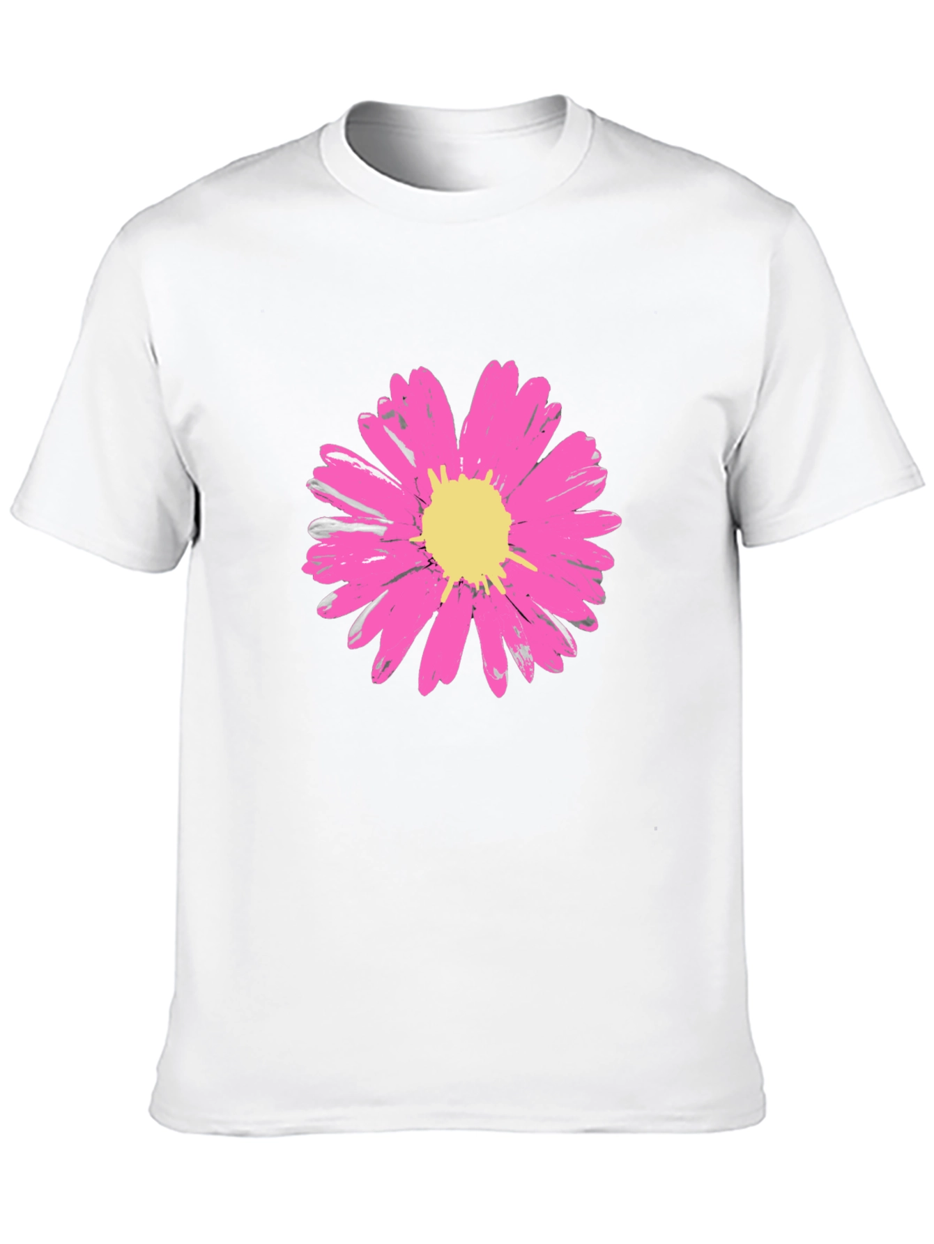 Black Daisy Flower Graphic Tee - Stylish Black Cotton T-Shirt view 10