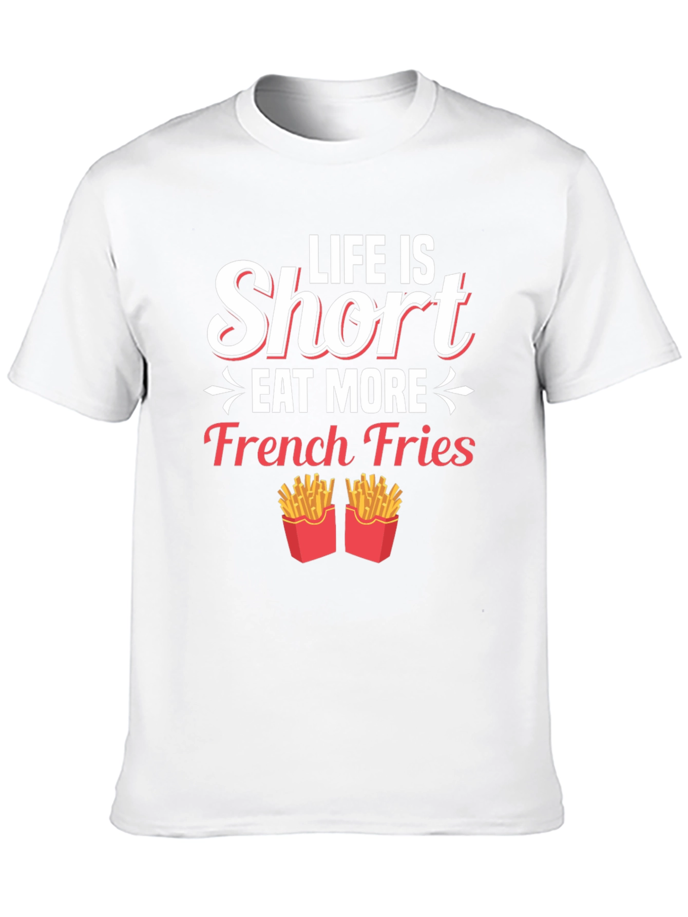 Black Life is Short Eat More French Fries Graphic T-Shirt view 10