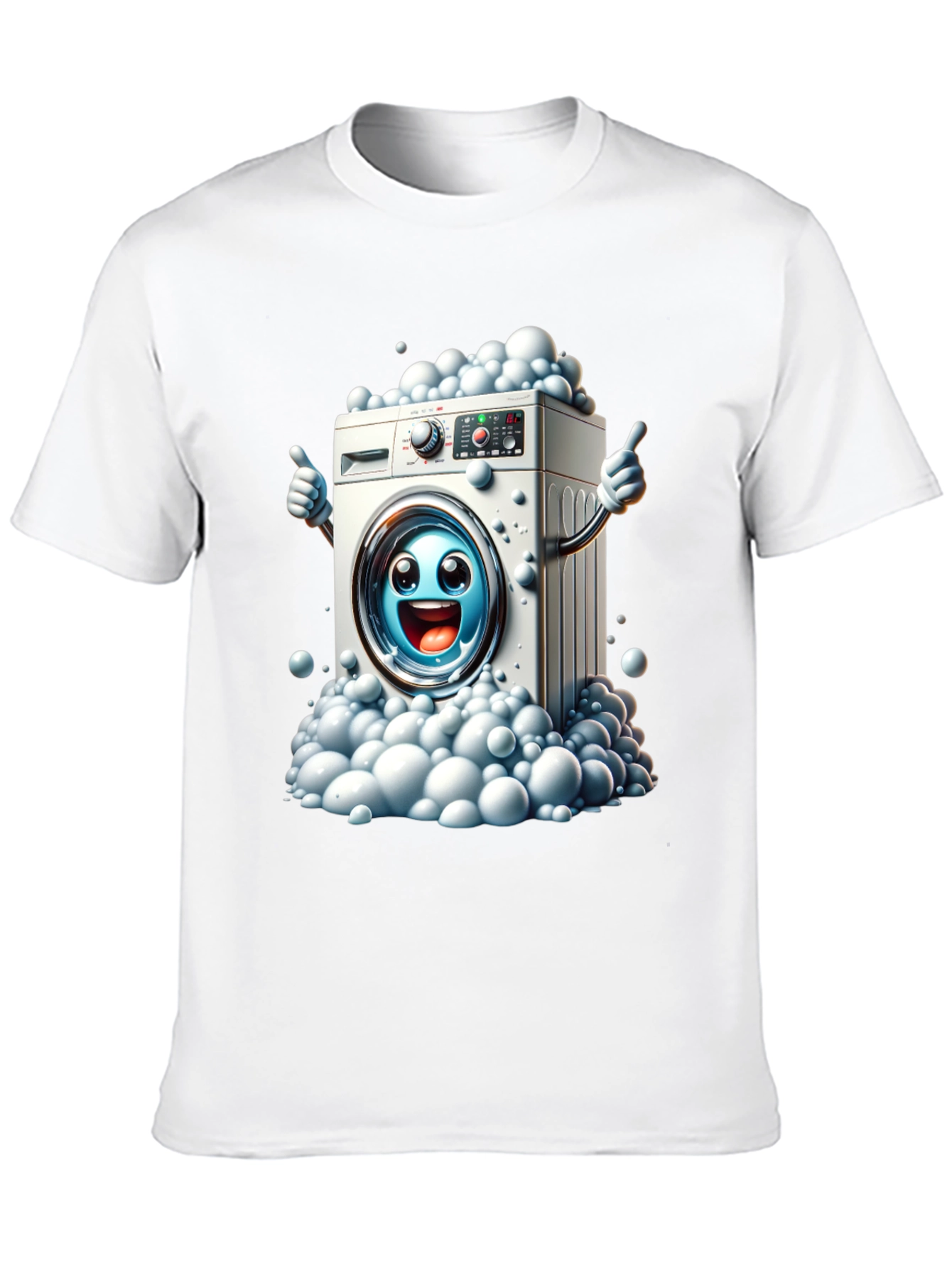 Black Funny Washing Machine Graphic Tee view 10