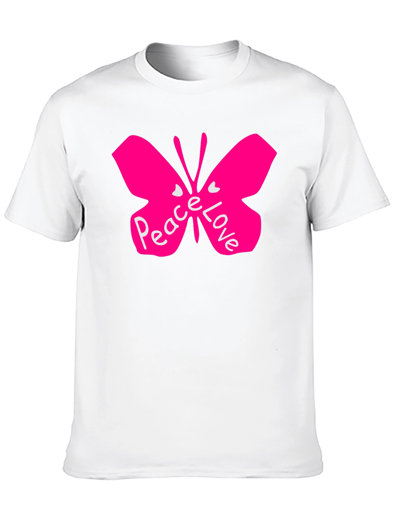 Black Peace Love Butterfly Black T-Shirt view 10