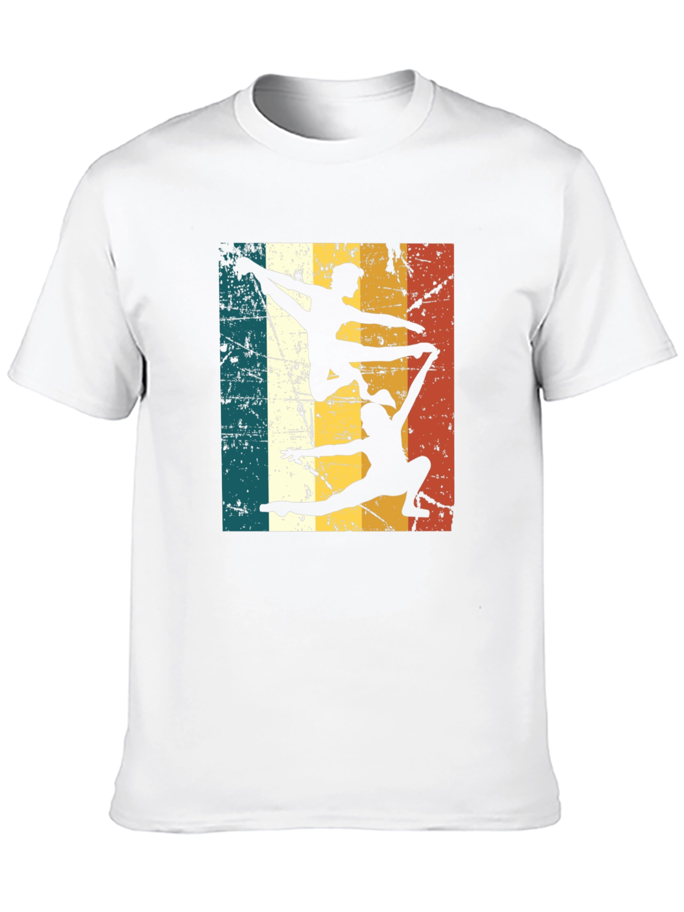 Black Retro Gymnastics Silhouette T-Shirt view 10