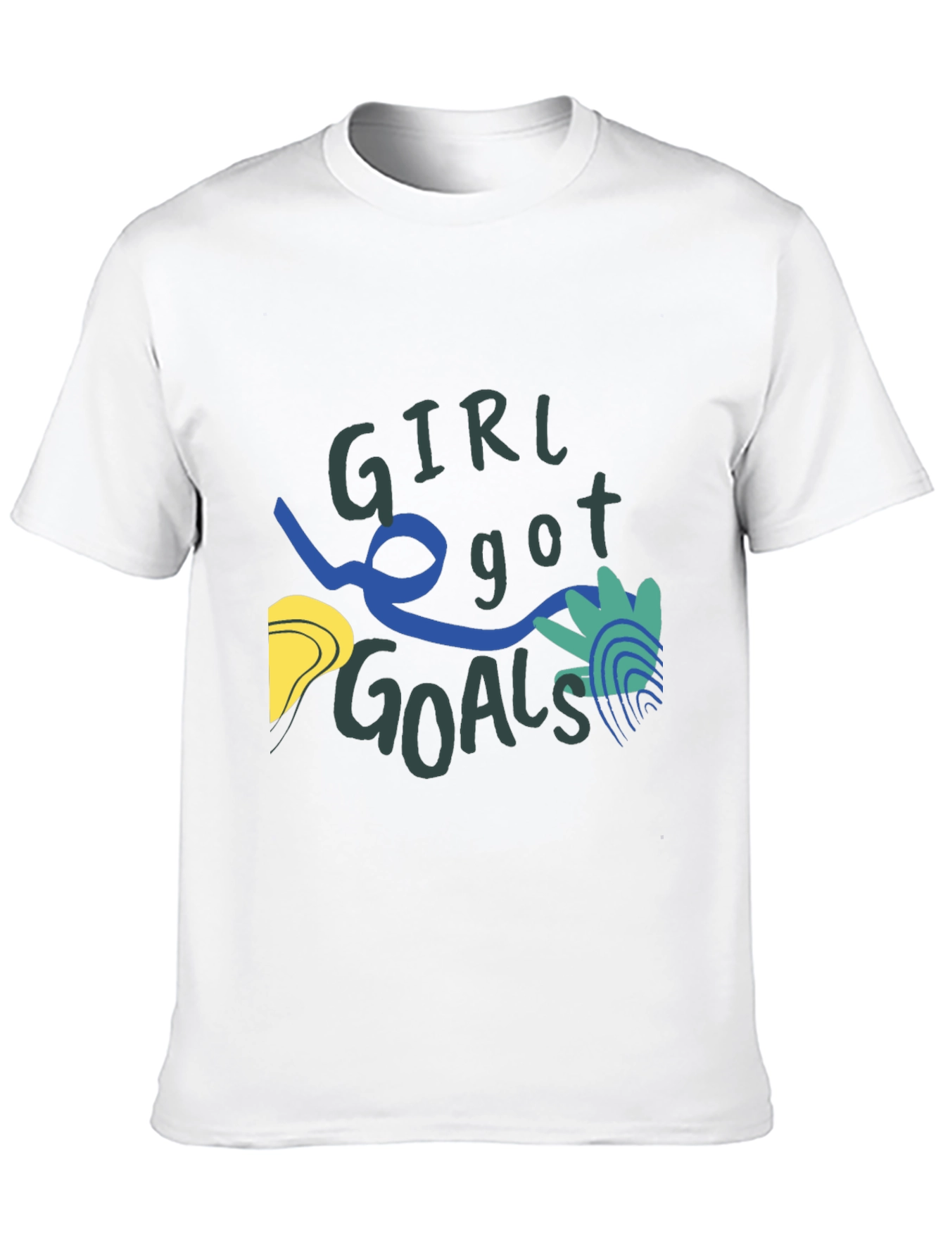 Black Girl Got Goals Graphic Tee - Black Casual T-Shirt view 10