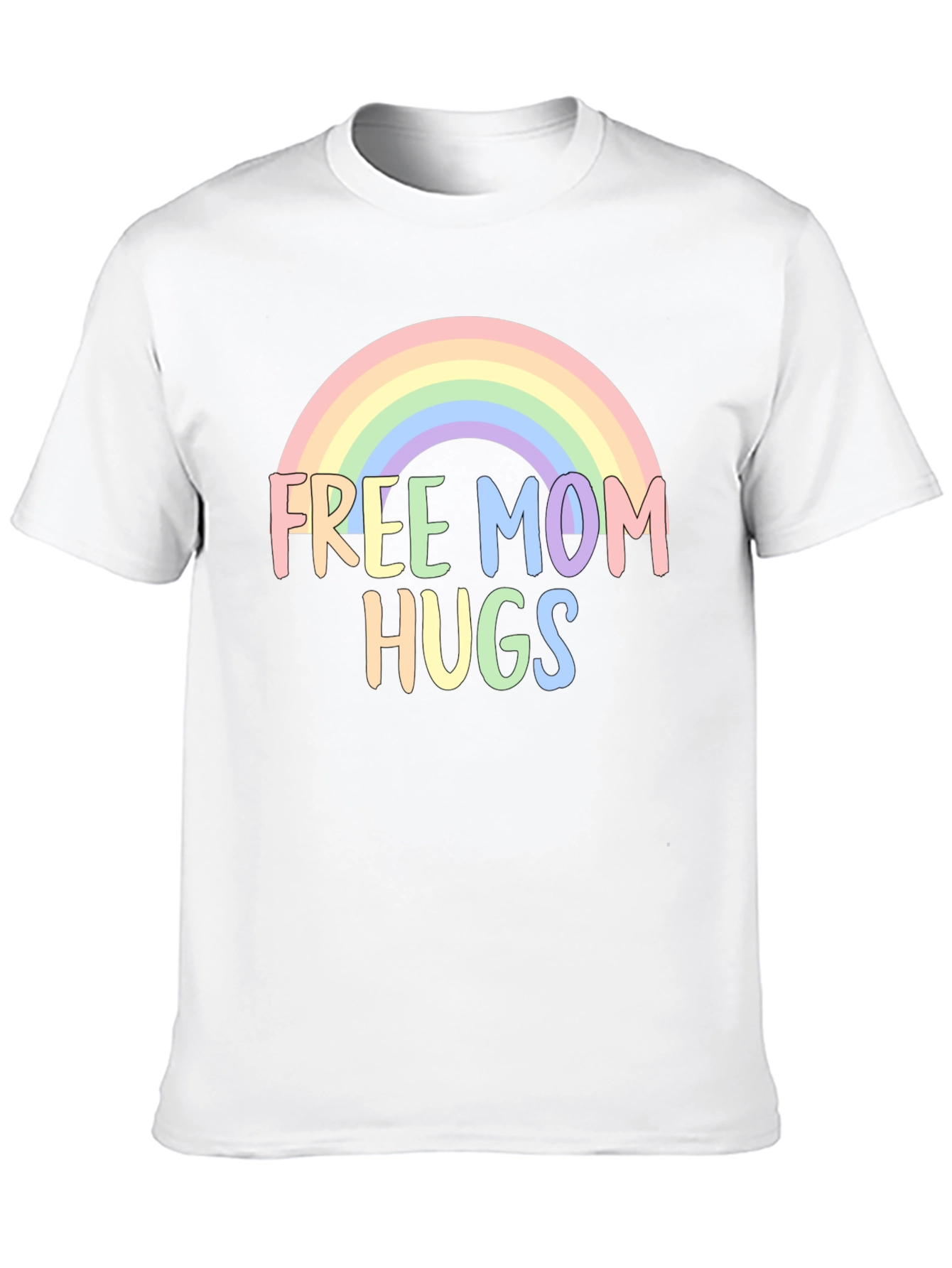 Black Free Mom Hugs Rainbow Graphic Tee view 10