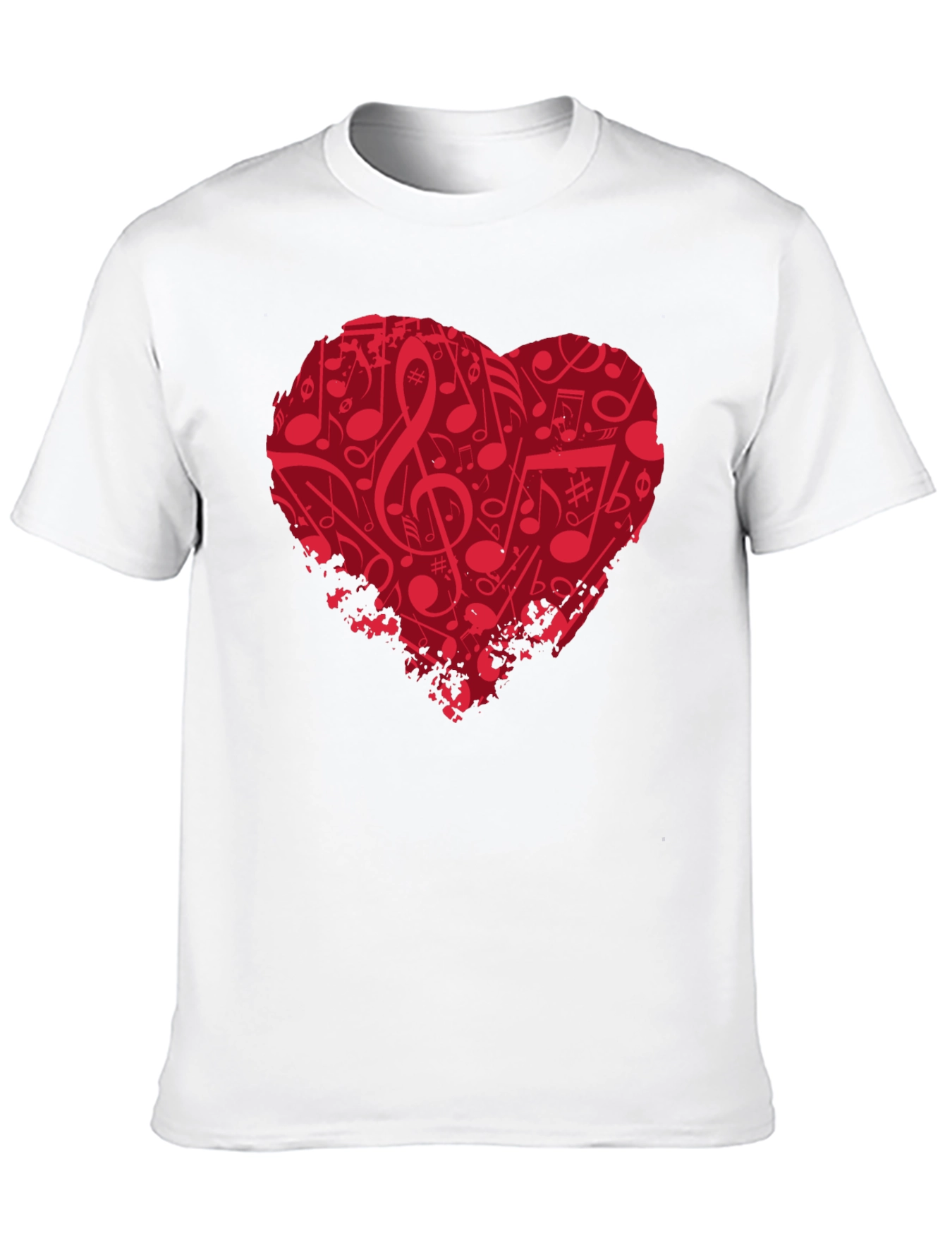Black Musical Heart Graphic T-Shirt - Black Cotton Tee view 10
