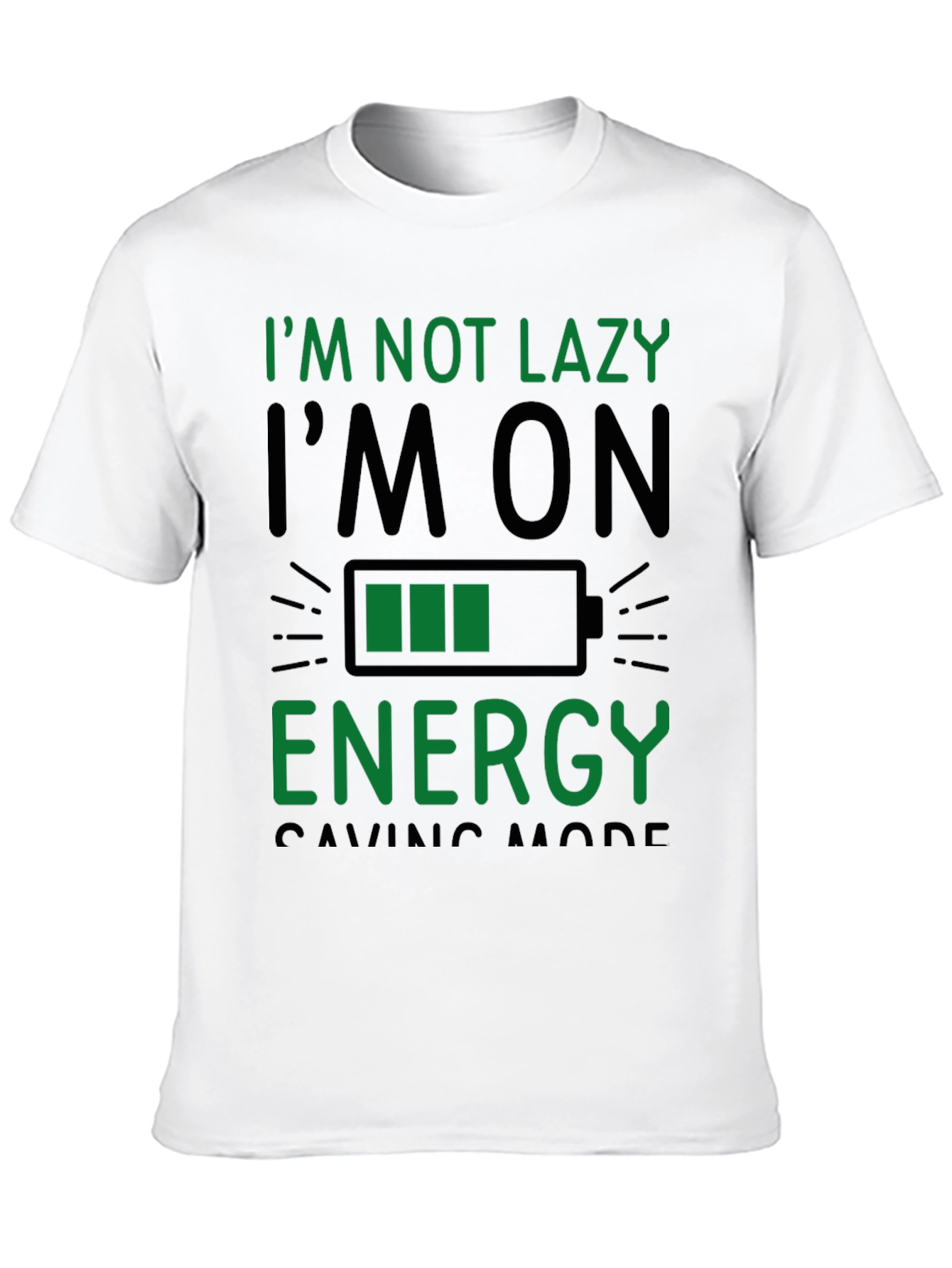 Black Funny Energy Saving Mode Black T-Shirt view 10