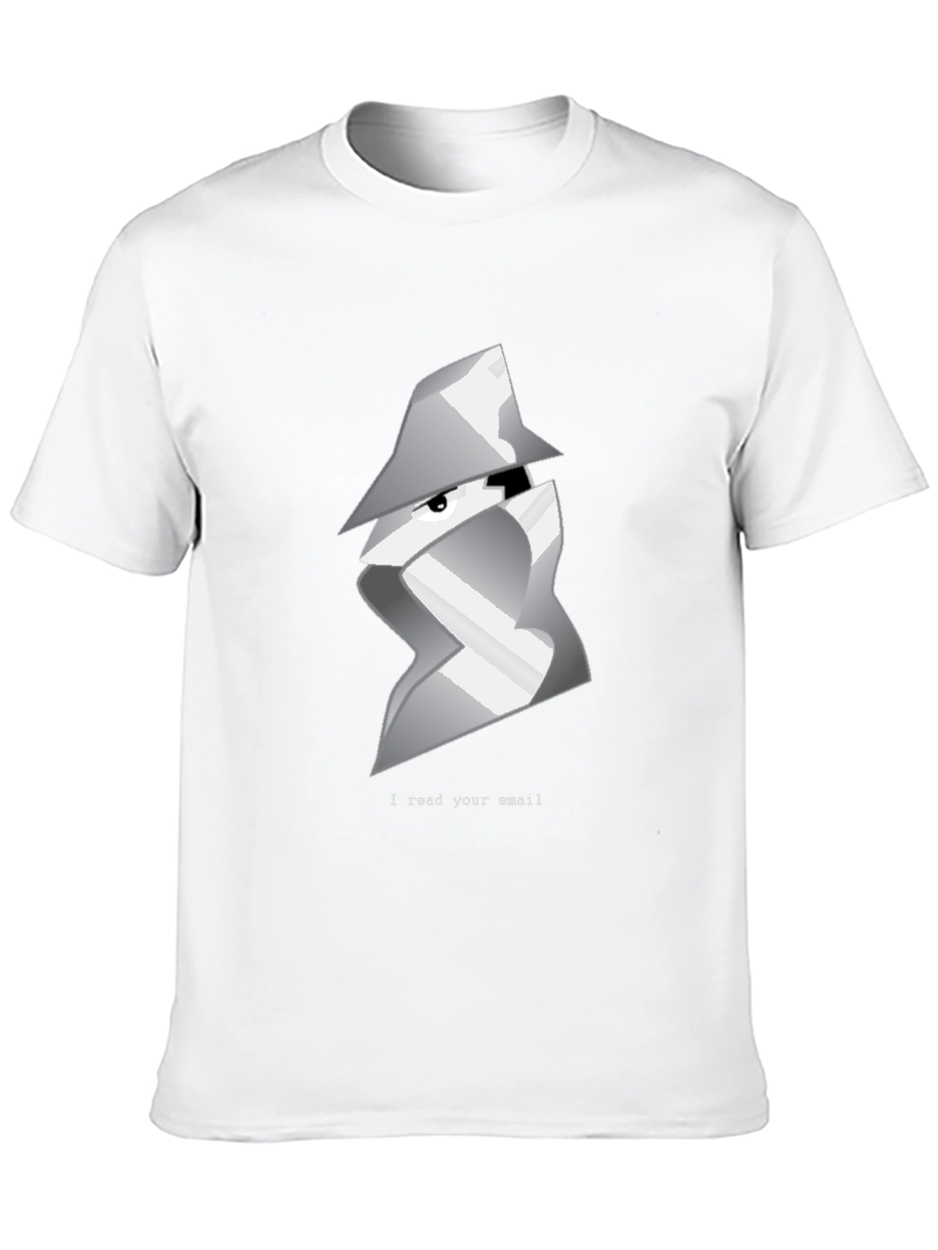 Black Spy Email Reader Graphic T-Shirt - Black view 10