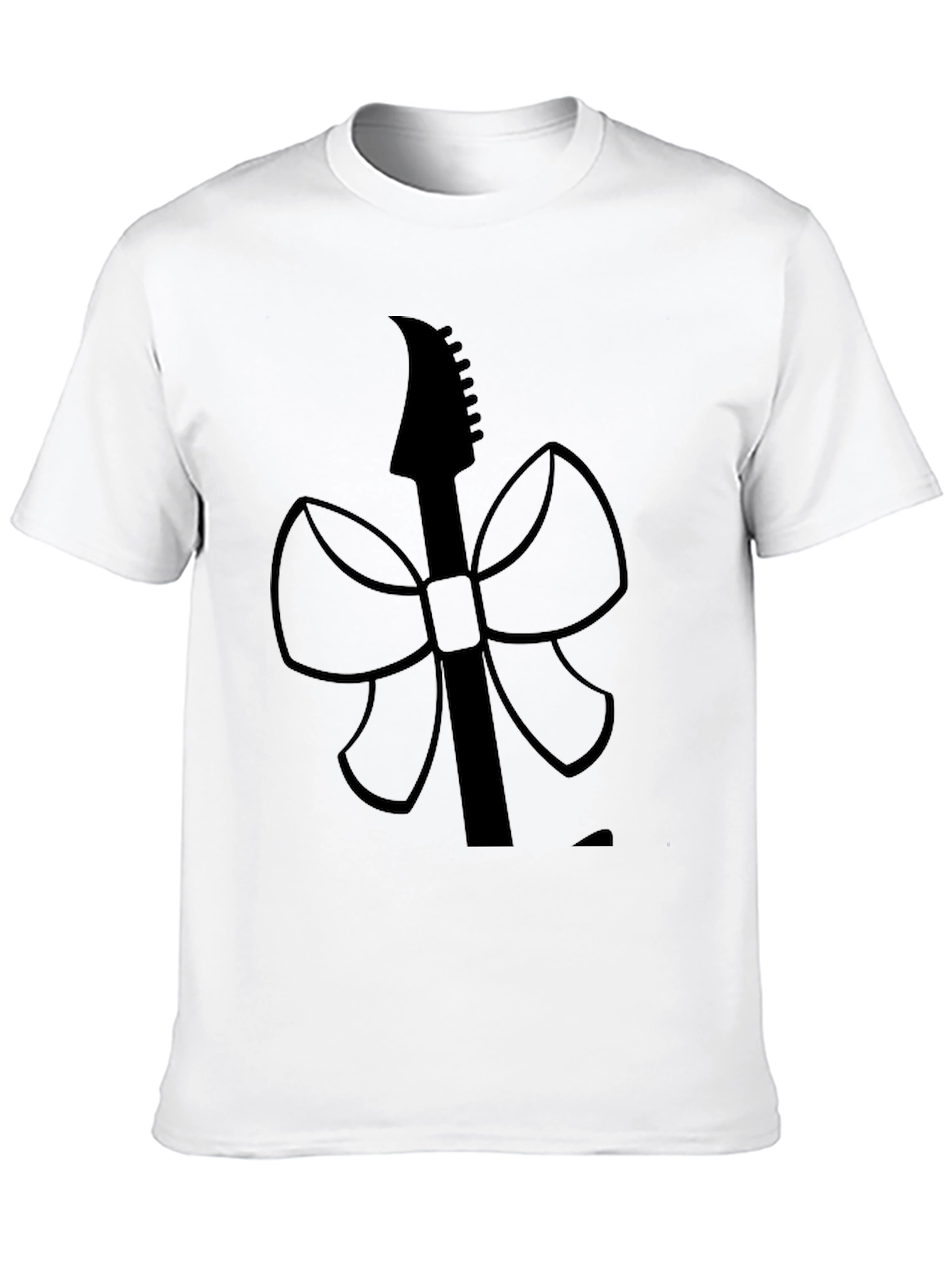 Black Guitar Bow Graphic Tee view 10