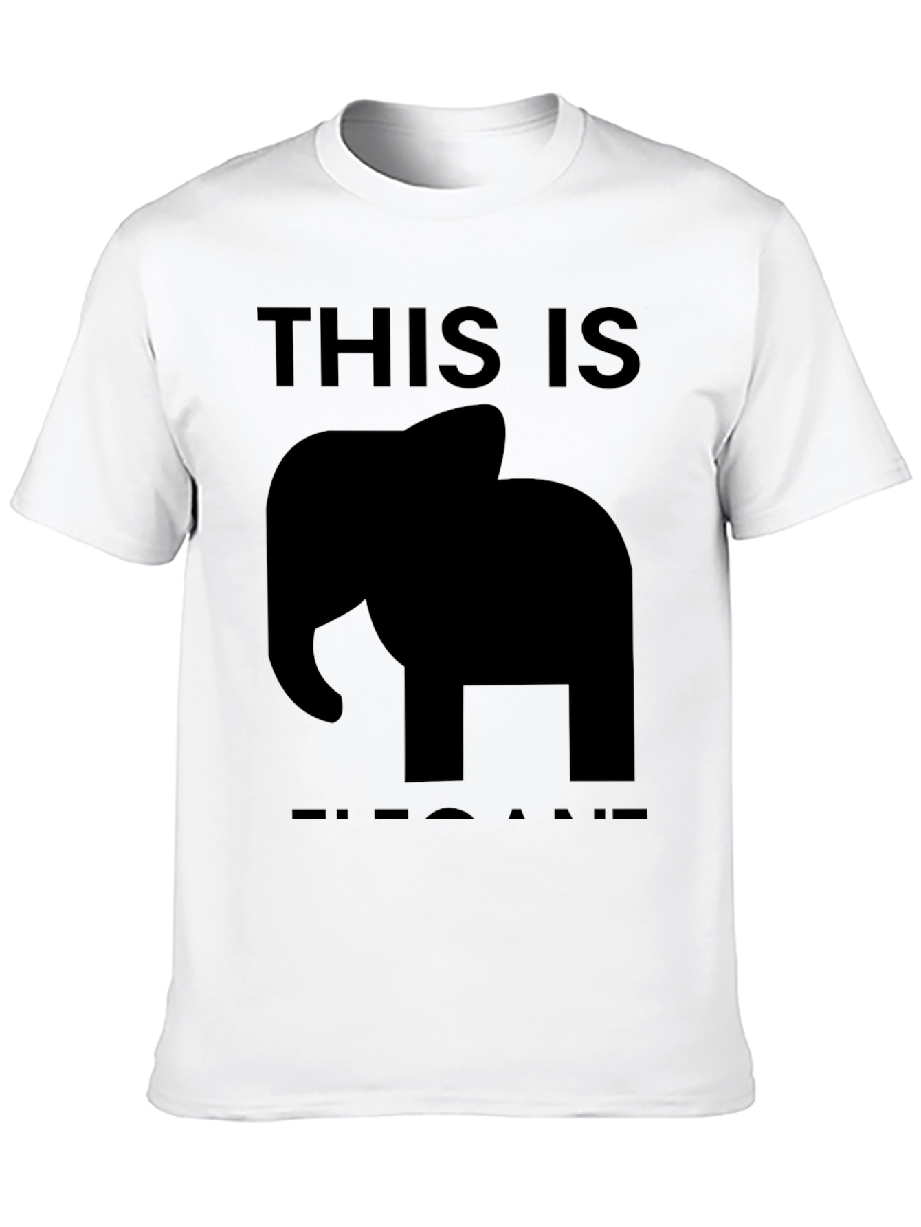 Black Elephant Pun Graphic Tee - This is ELEPHANT view 10