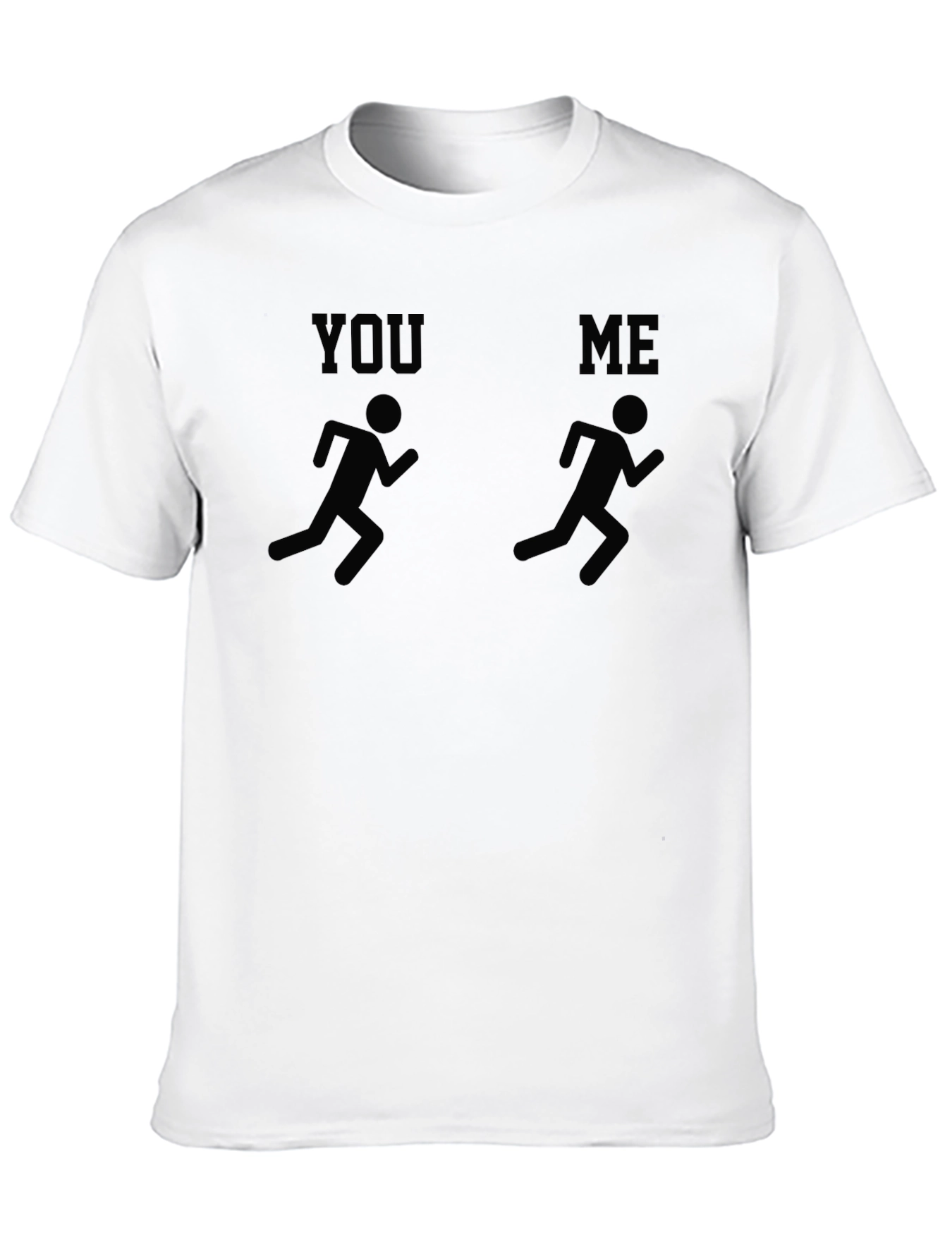 Black You vs Me Running Graphic Tee - Black Cotton Blend view 10