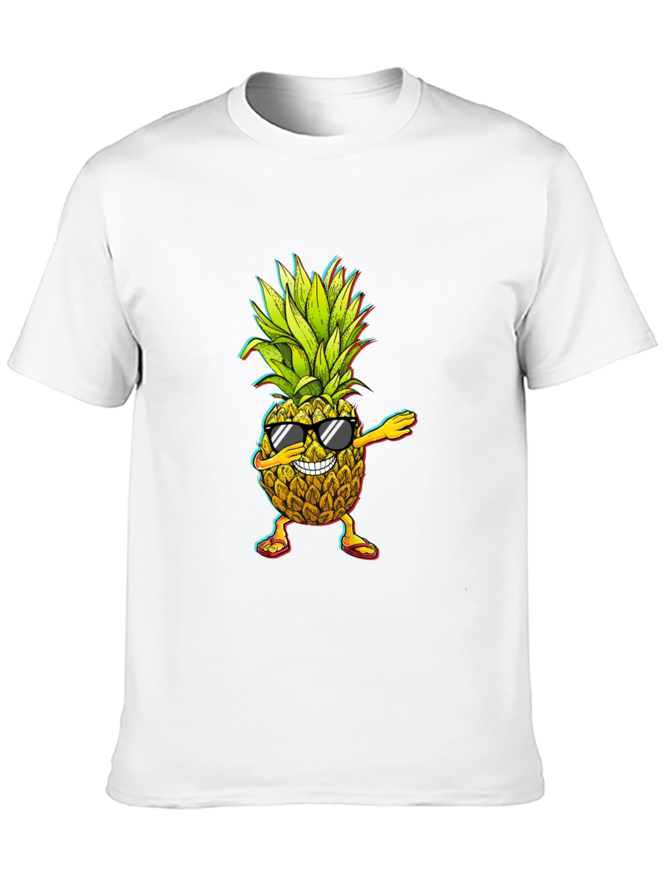 Black Dabbing Pineapple Graphic Tee - Cool Fruit Design! view 10