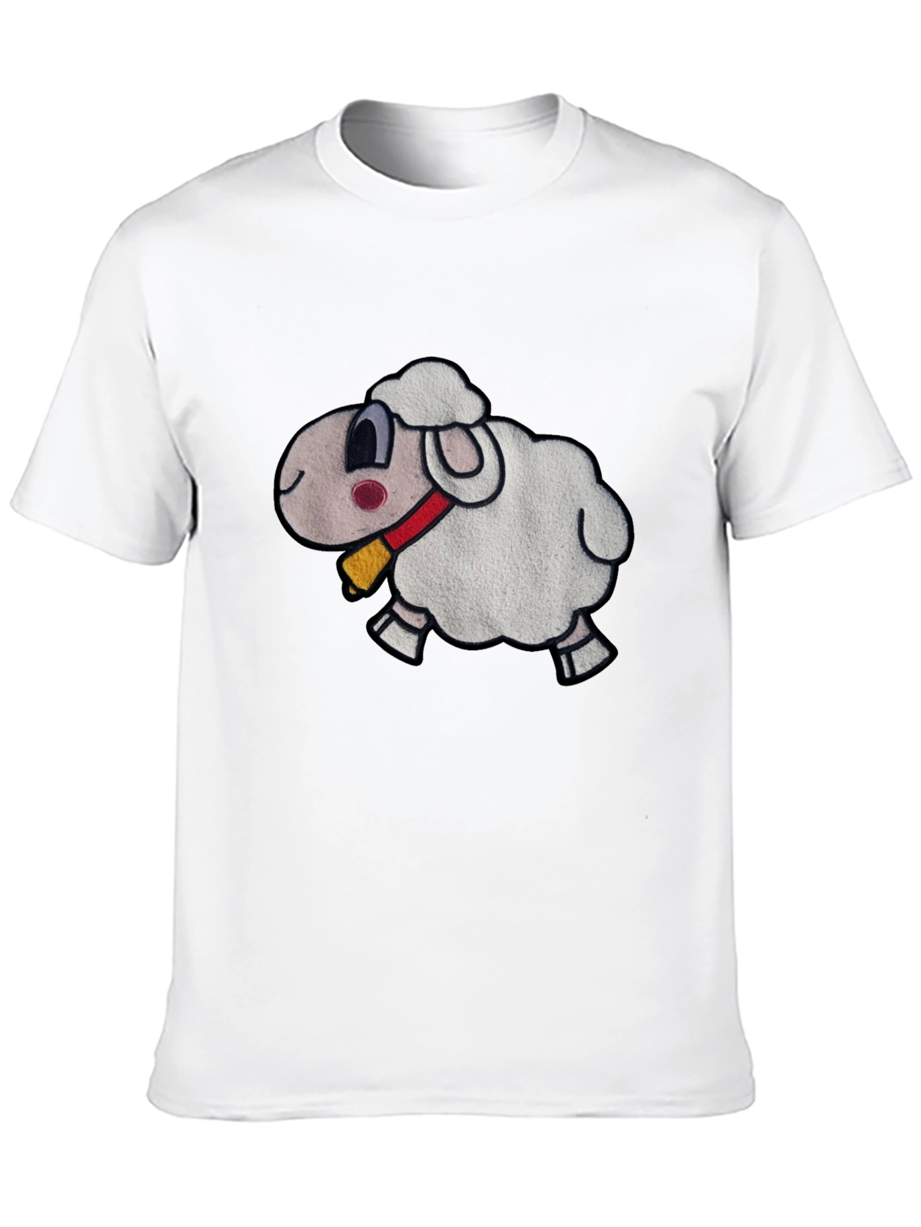 Black Cartoon Sheep Graphic Black T-Shirt view 10