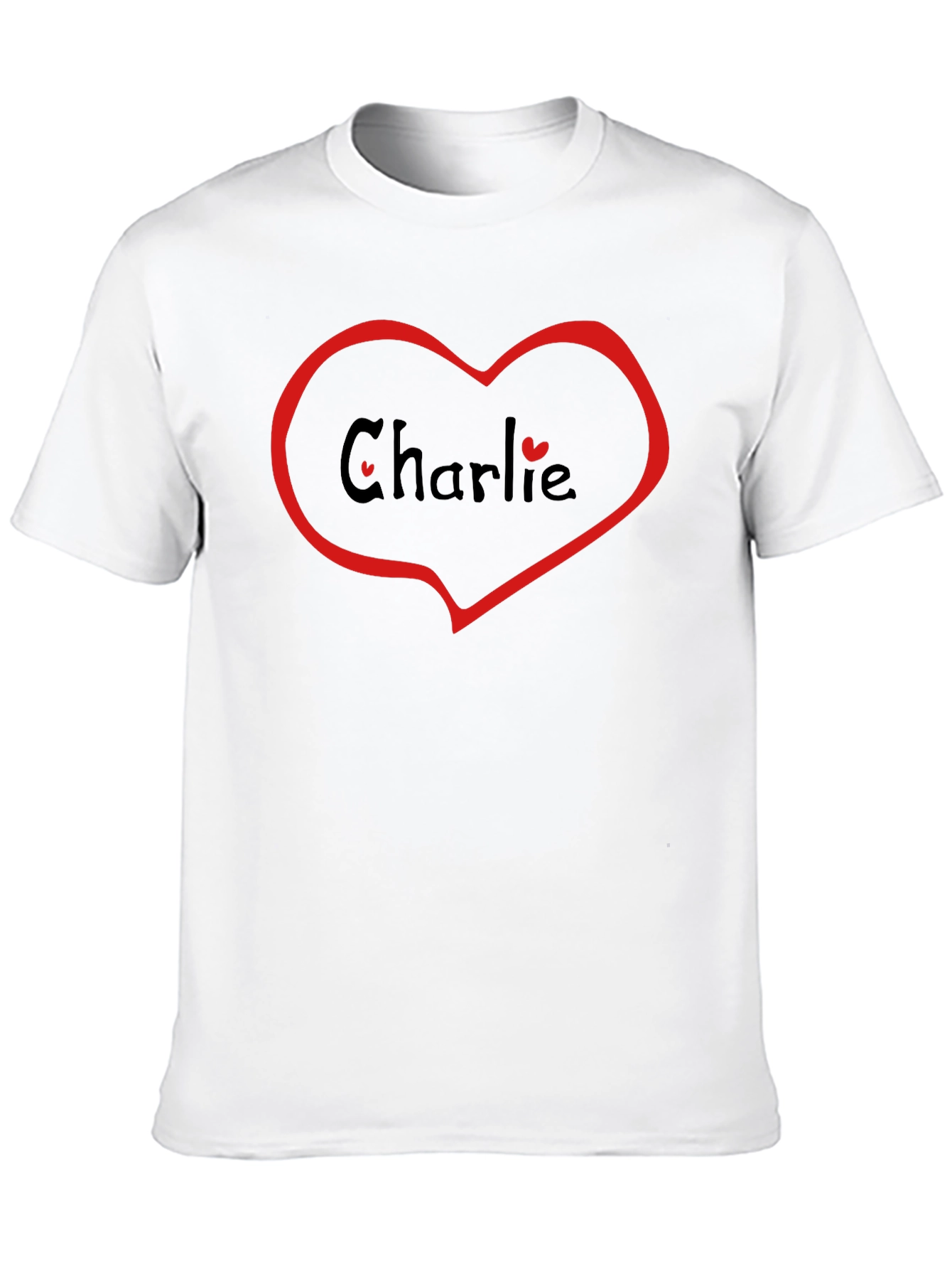 Black Charlie Heart Graphic Black T-Shirt view 10