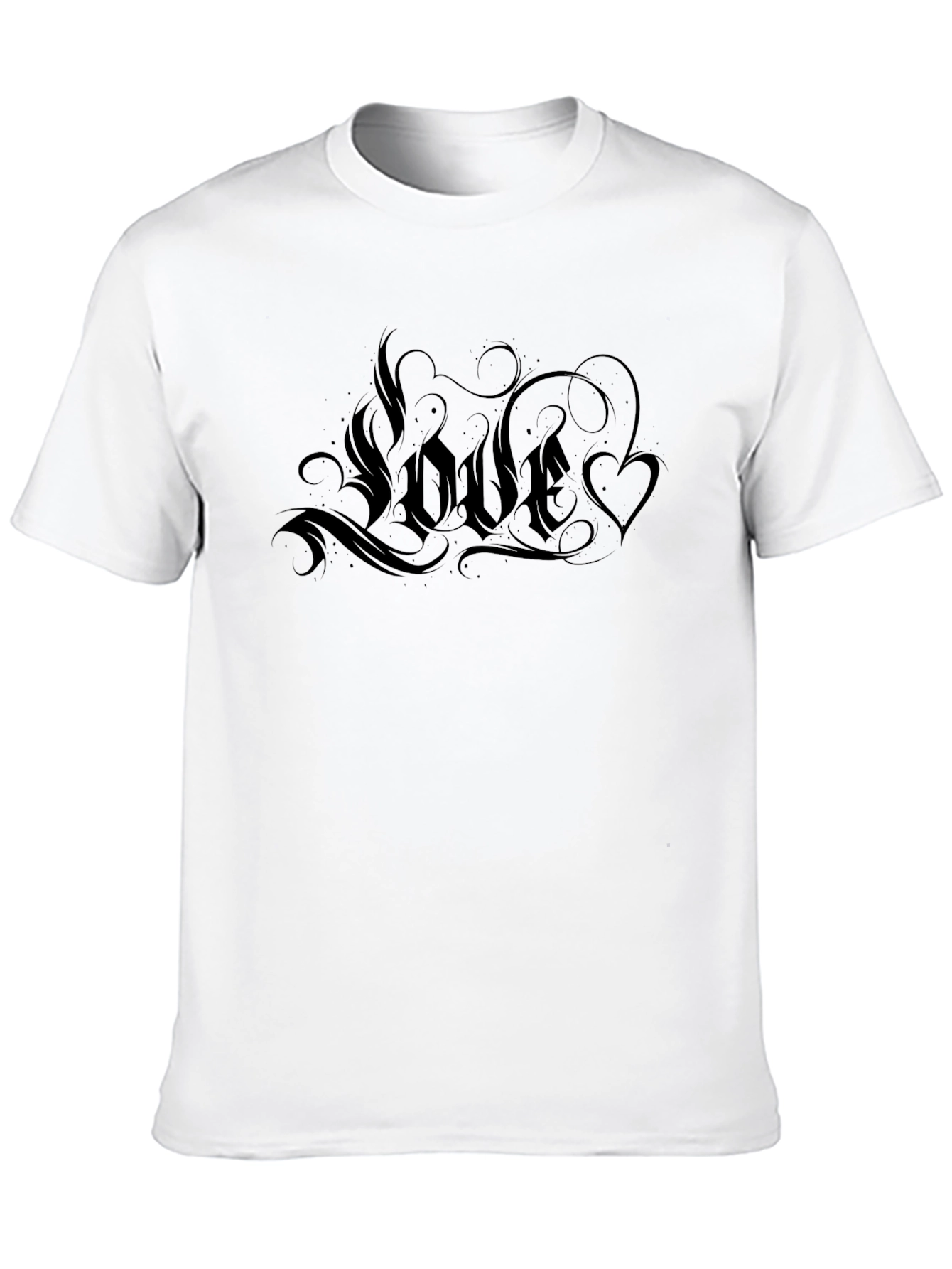 Black Love Graphic Tee - Black Crew Neck Casual Shirt view 10