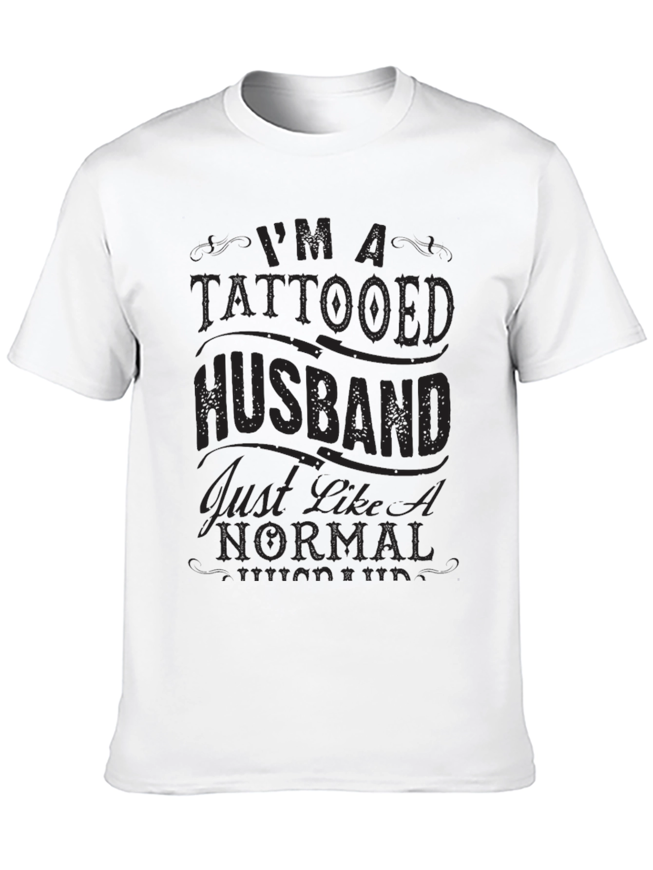Black Tattooed Husband Tee - Funny Men's Graphic T-Shirt view 10