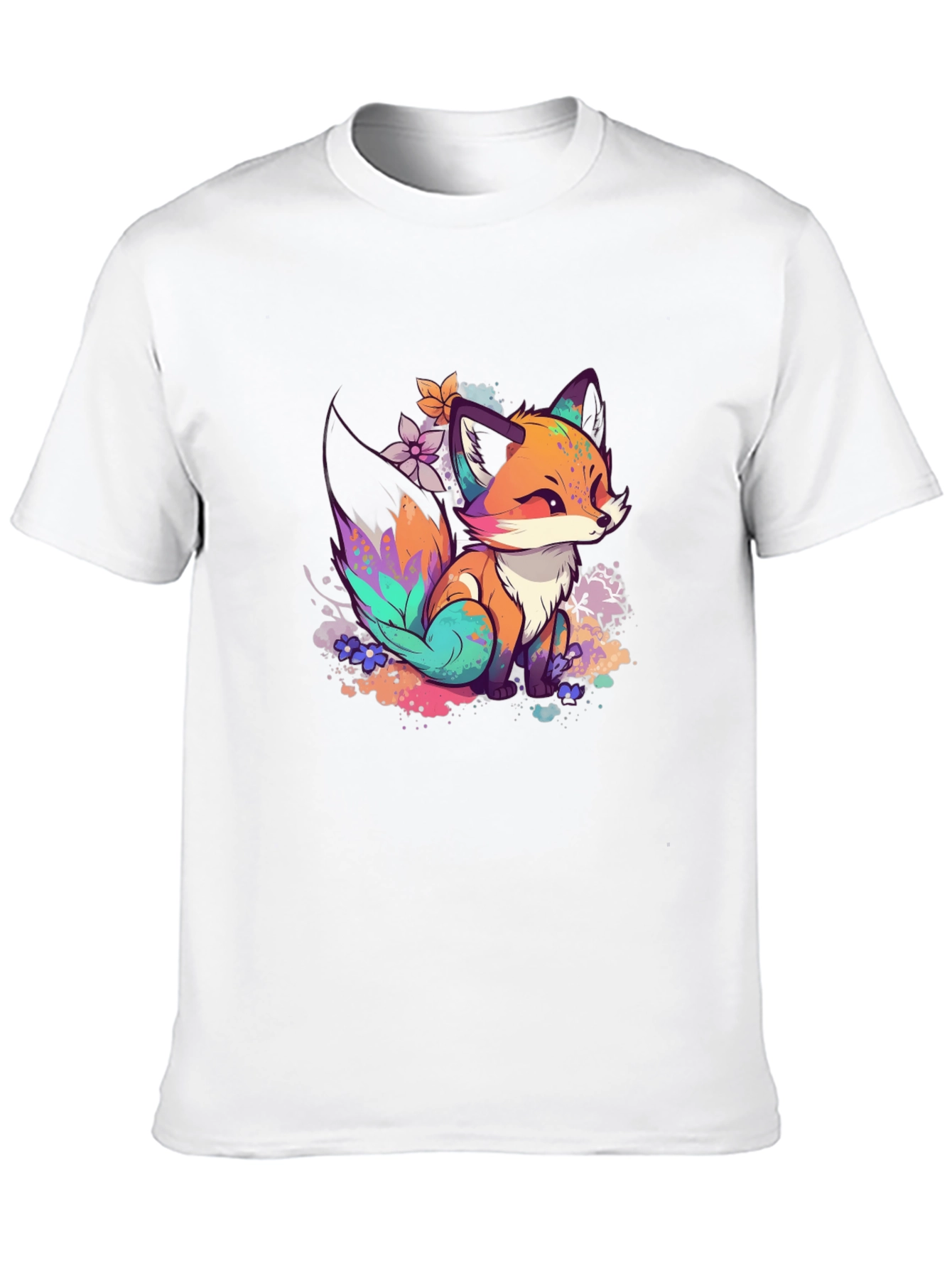 Black Fox Art Graphic Tee - Black view 10