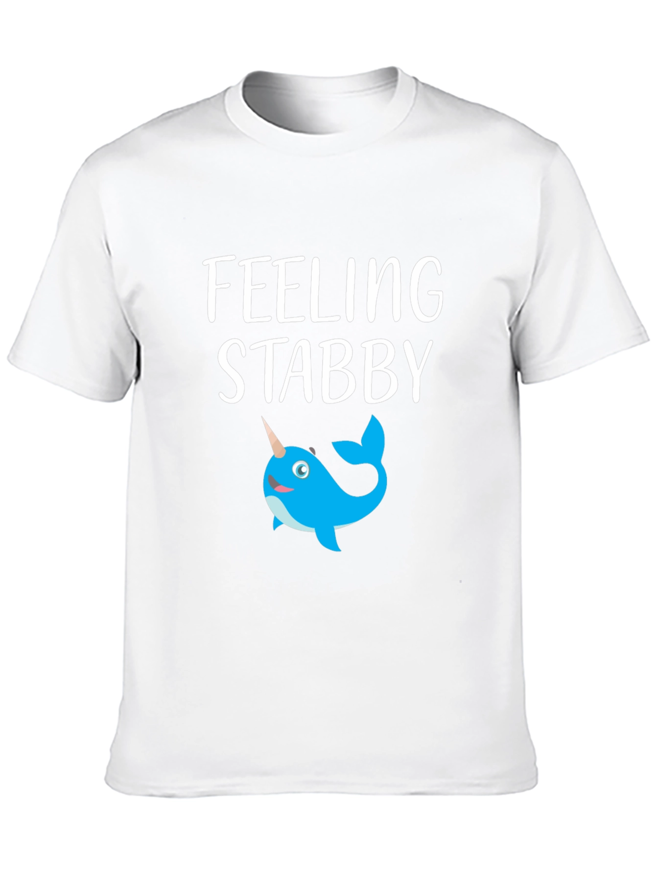 Black Feeling Stabby Narwhal Graphic T-Shirt - Black view 10