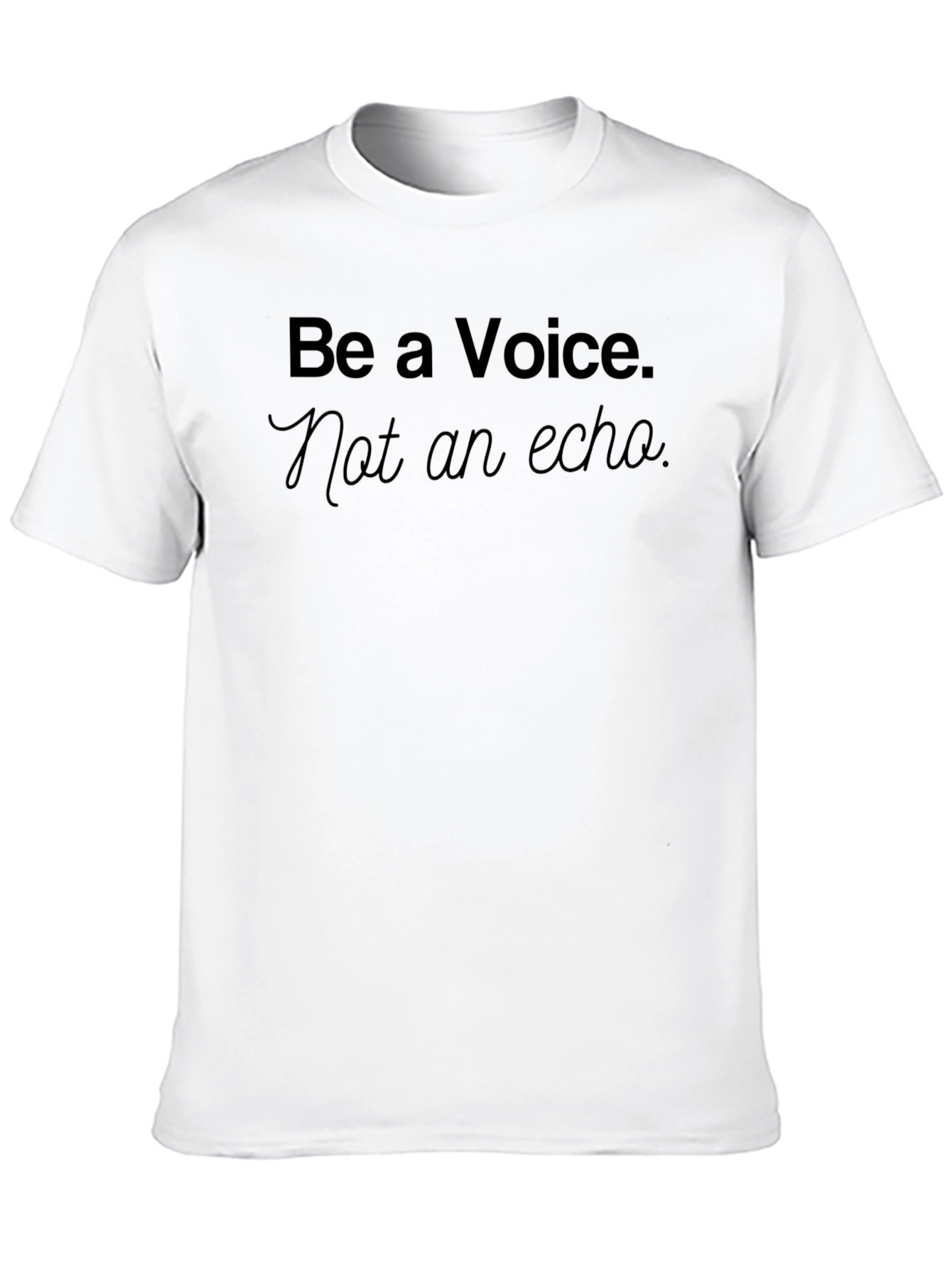 Black Be a Voice Tee - Inspiring Graphic Print Crewneck T-Shirt view 10