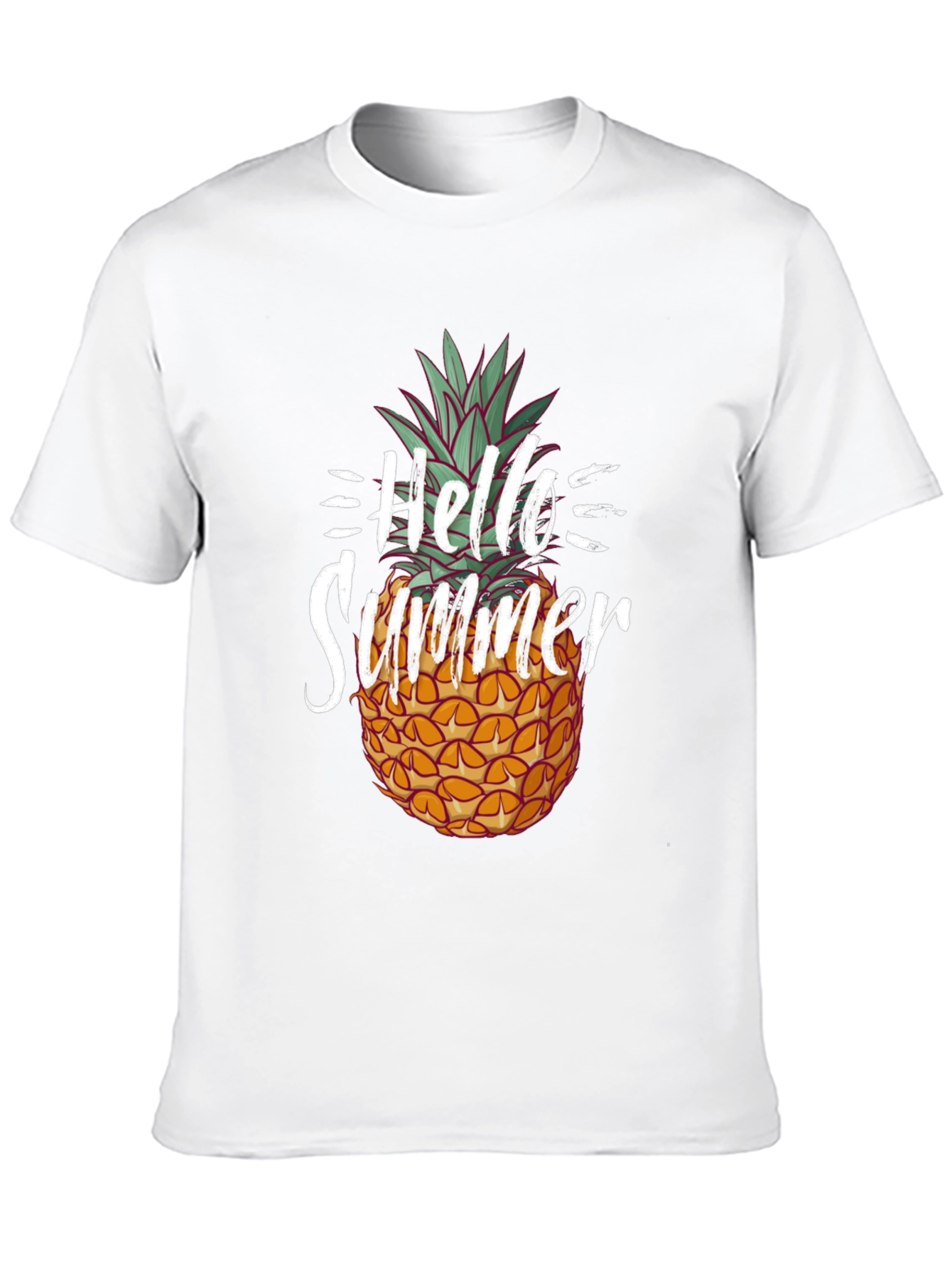 Black Hello Summer Pineapple Graphic Tee - Unisex view 10