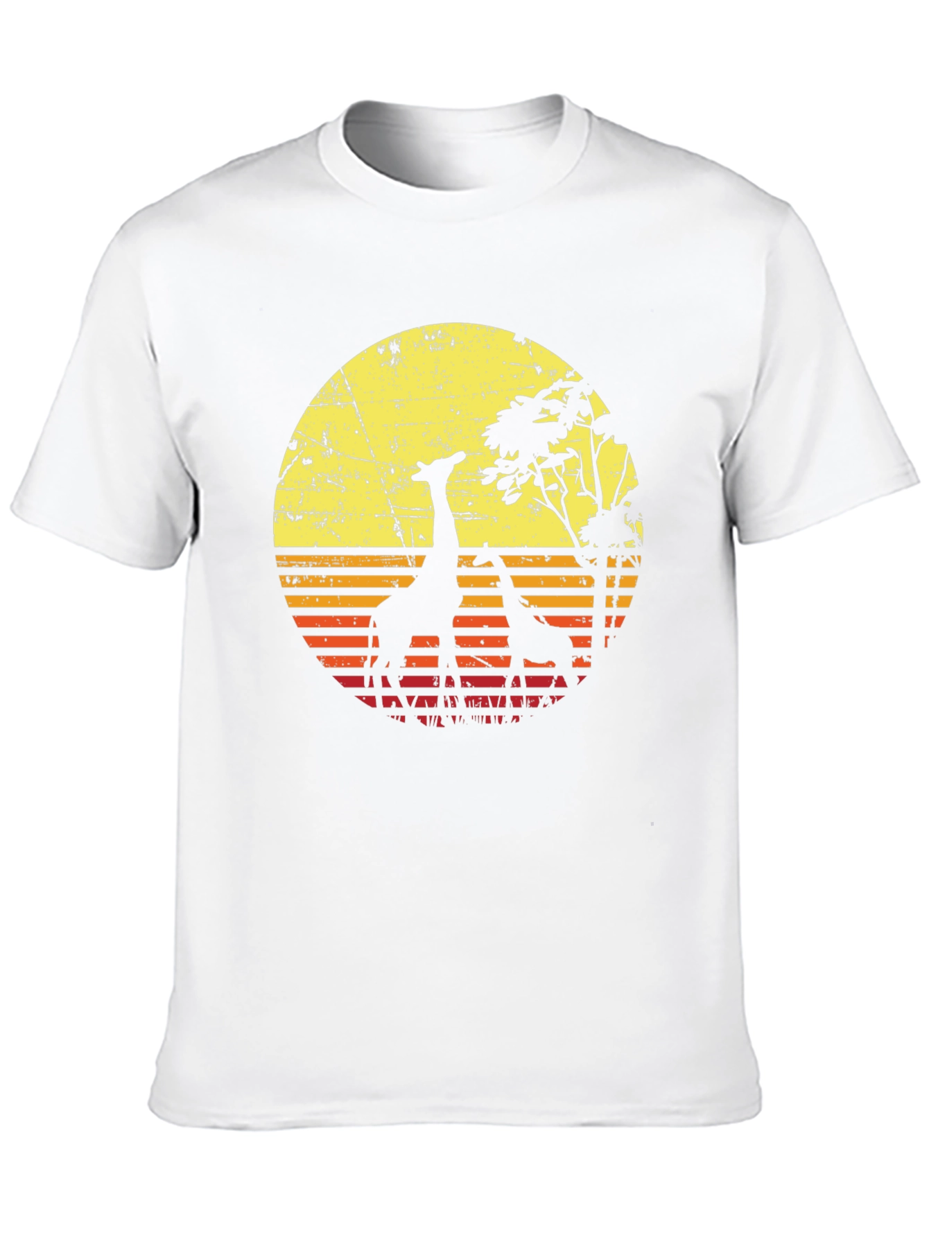 Black Giraffe Sunset T-Shirt - Retro Style Wildlife Tee view 10