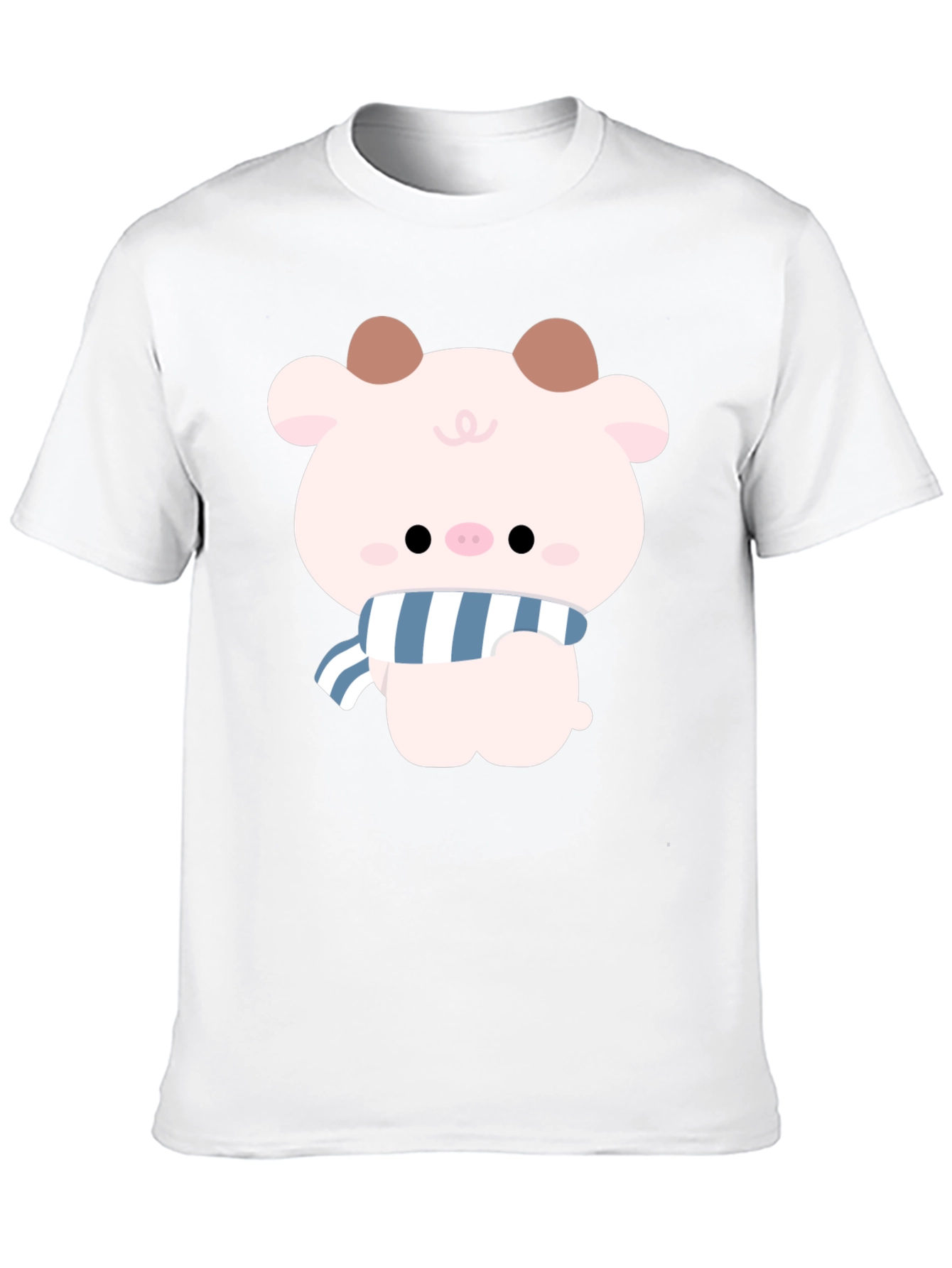 Black Cute Cartoon Pig T-Shirt view 10