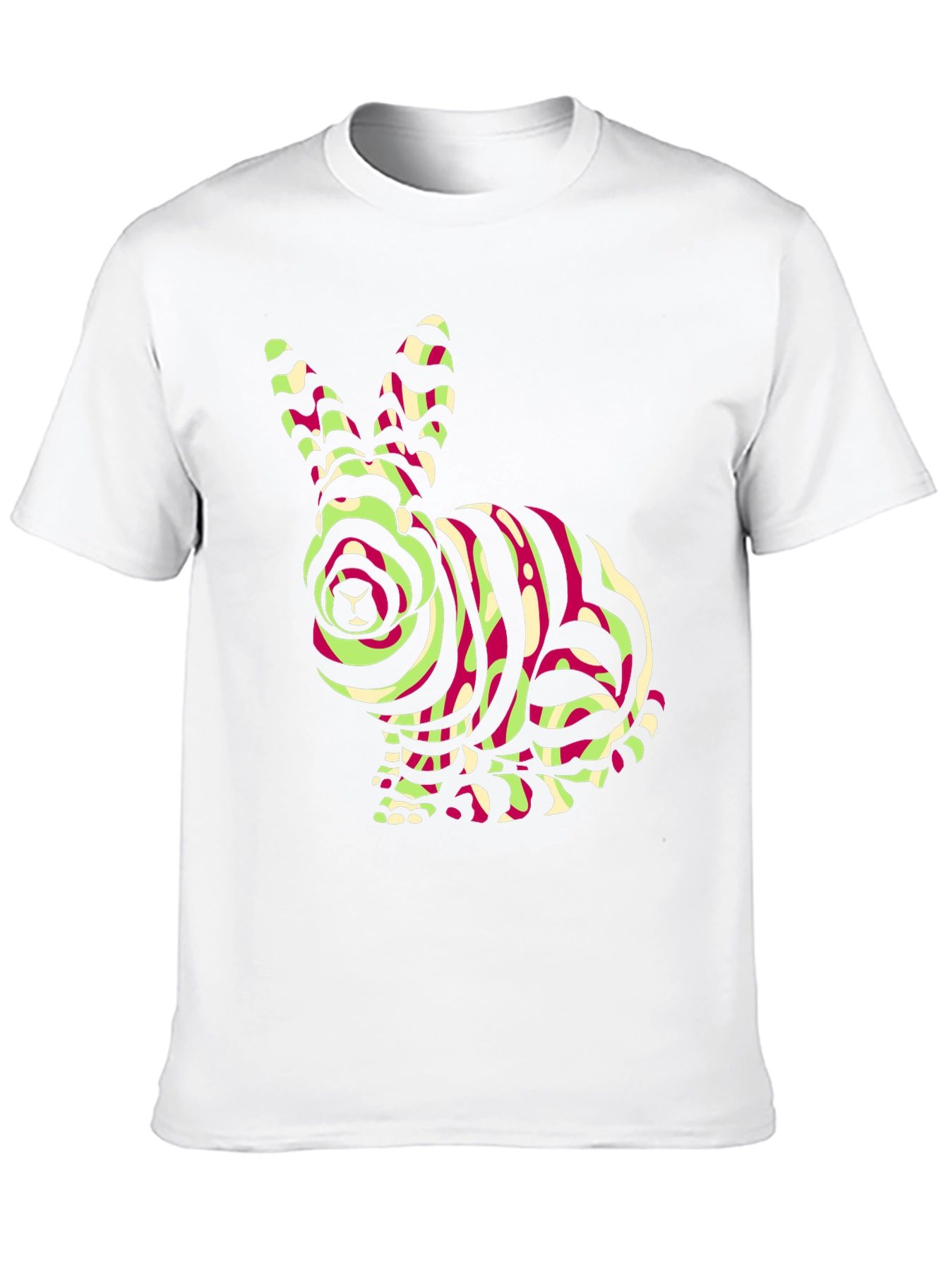 Black Striped Rabbit Graphic Tee - Black Cotton Shirt view 10