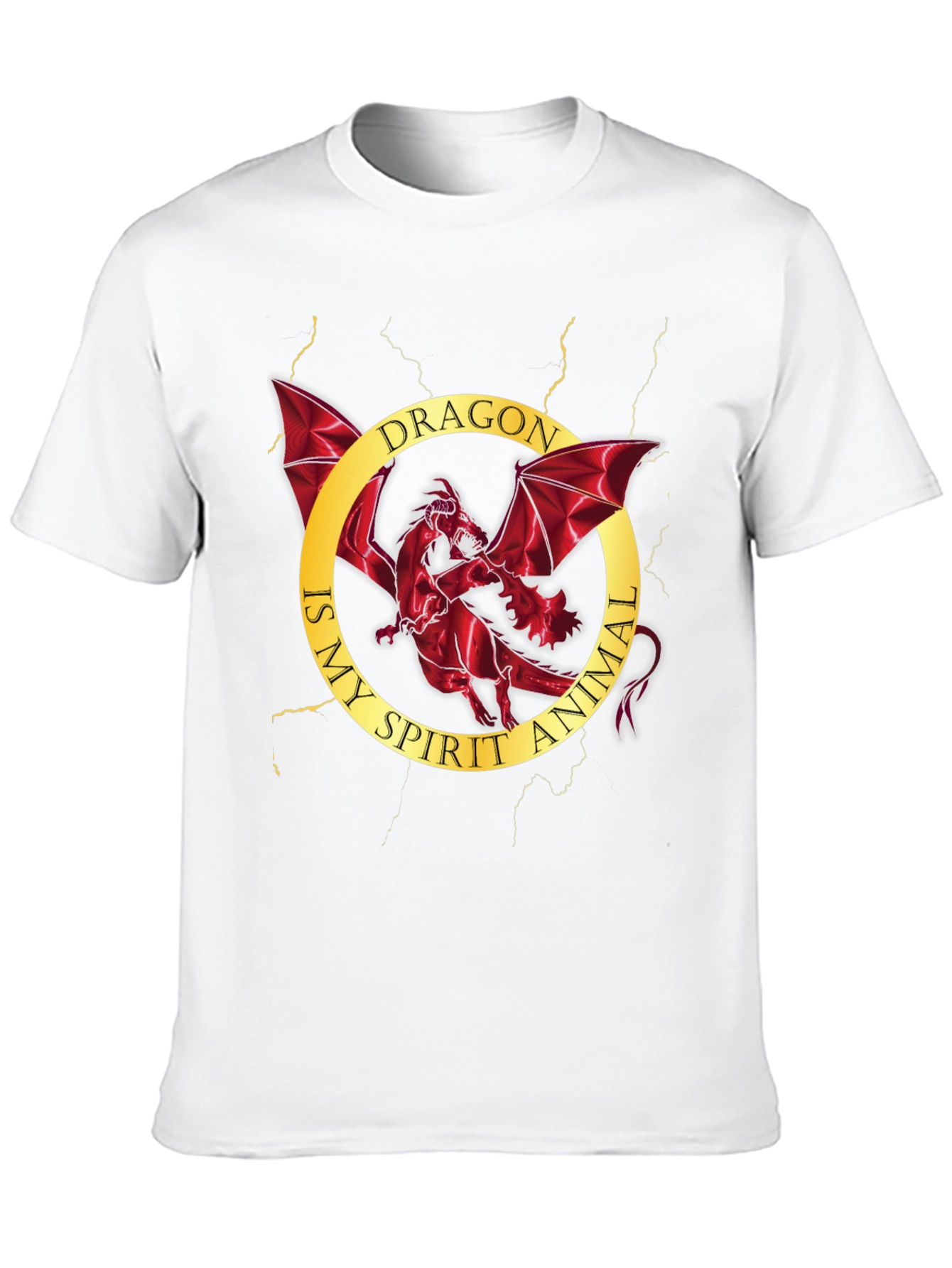 Black Dragon Spirit Animal Graphic Tee - Men's Black T-Shirt view 10