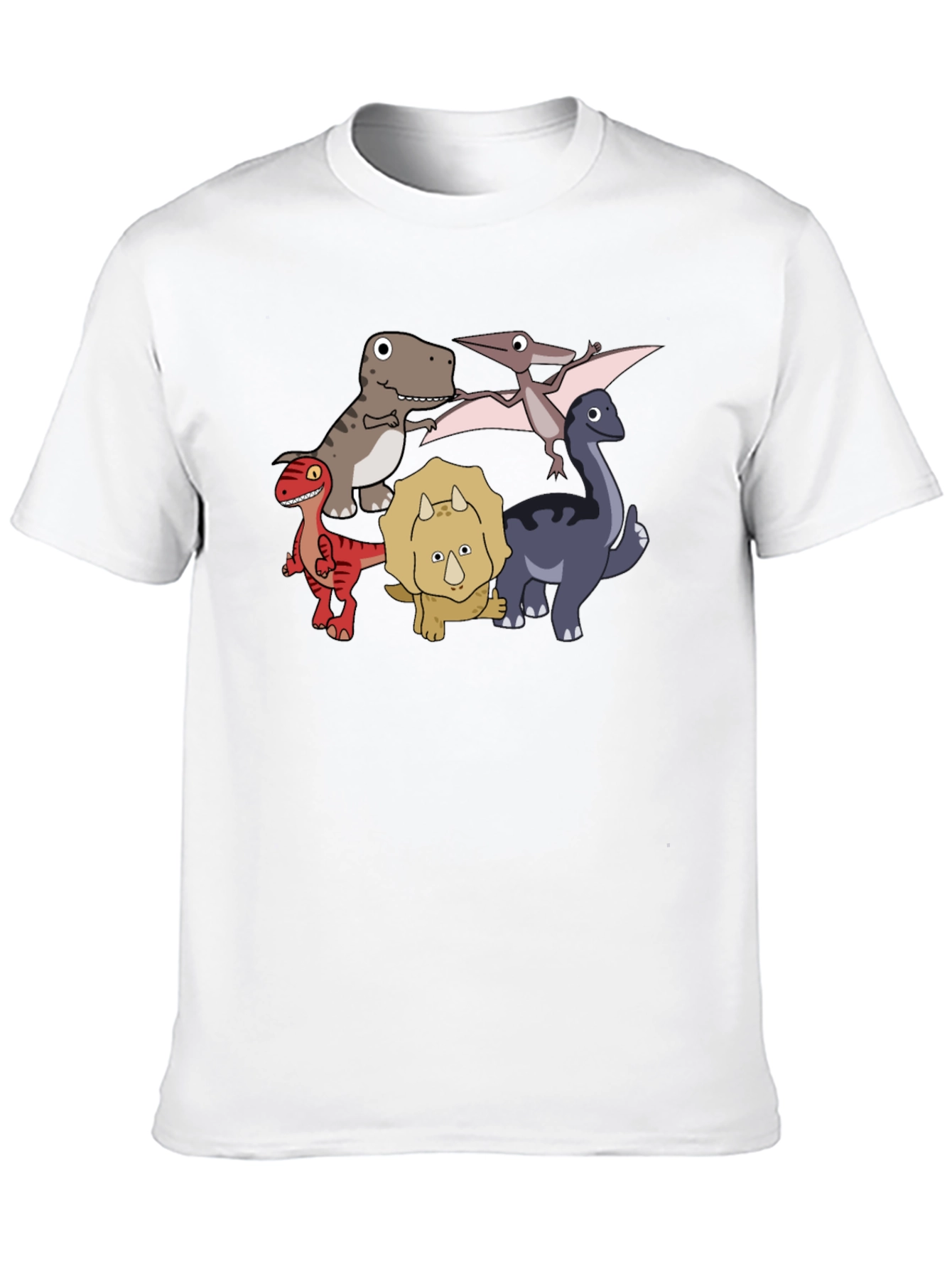 Black Dinosaur Cartoon Graphic Black T-Shirt view 10