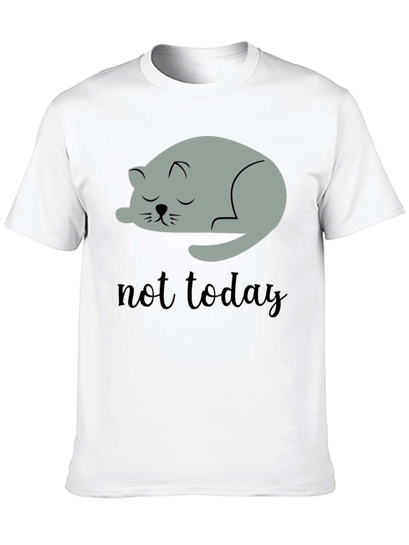 Black Not Today Lazy Cat Graphic Tee - Men's Black T-Shirt view 10