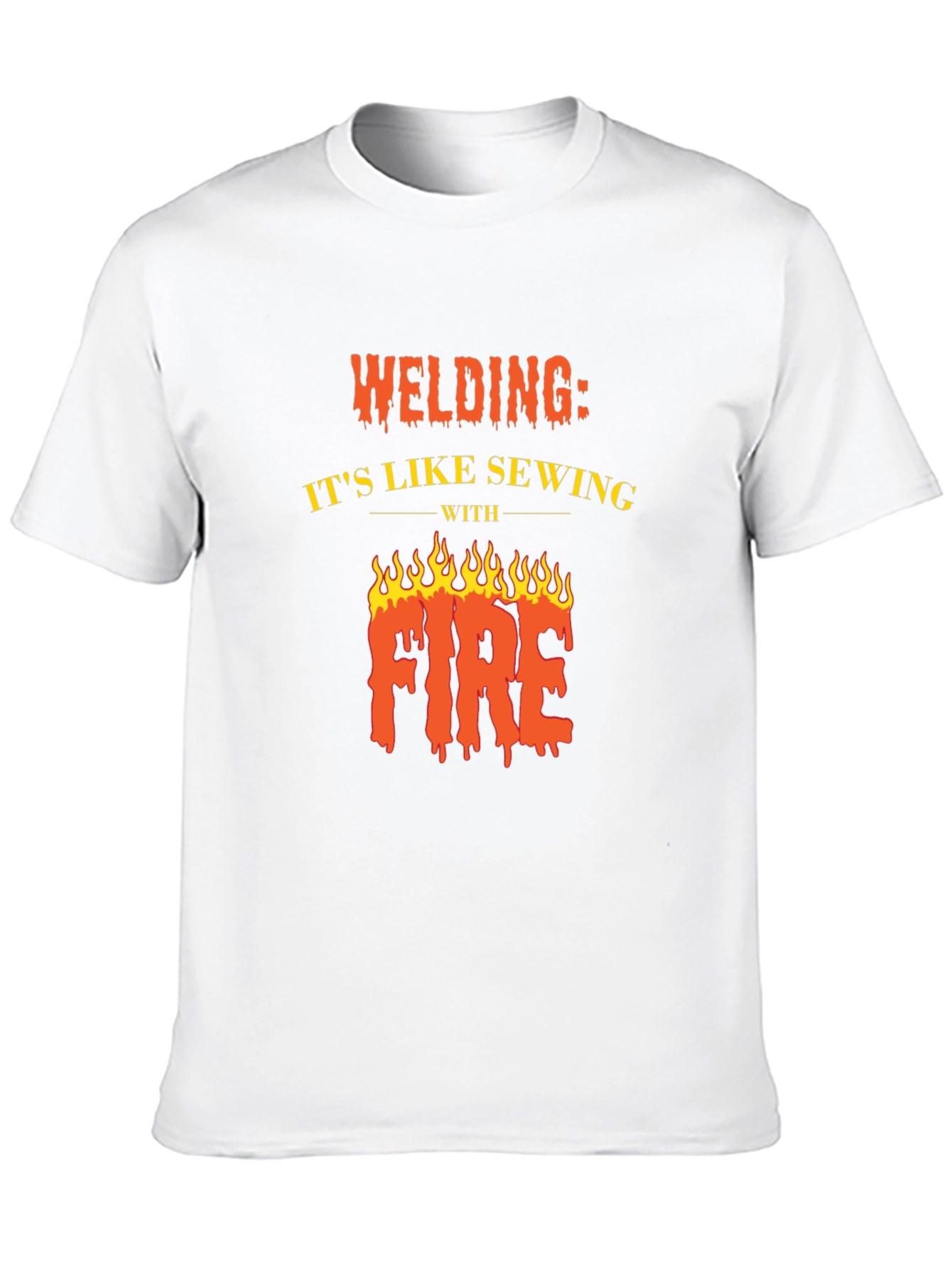 Black Welding Like Sewing With Fire Black T-Shirt view 10