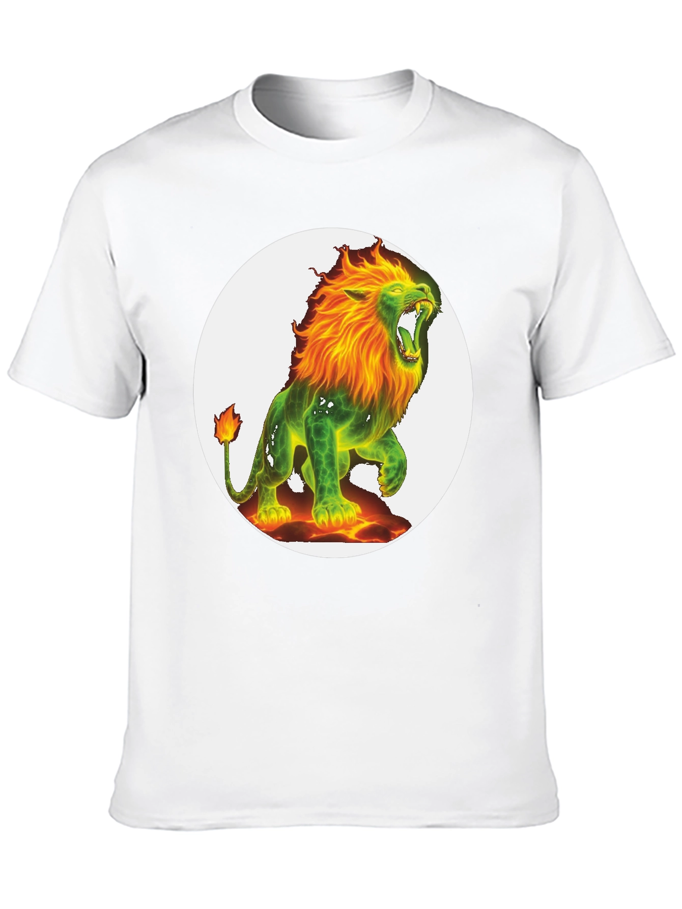Black Fiery Lion Graphic Tee - Bold & Unique Design view 10