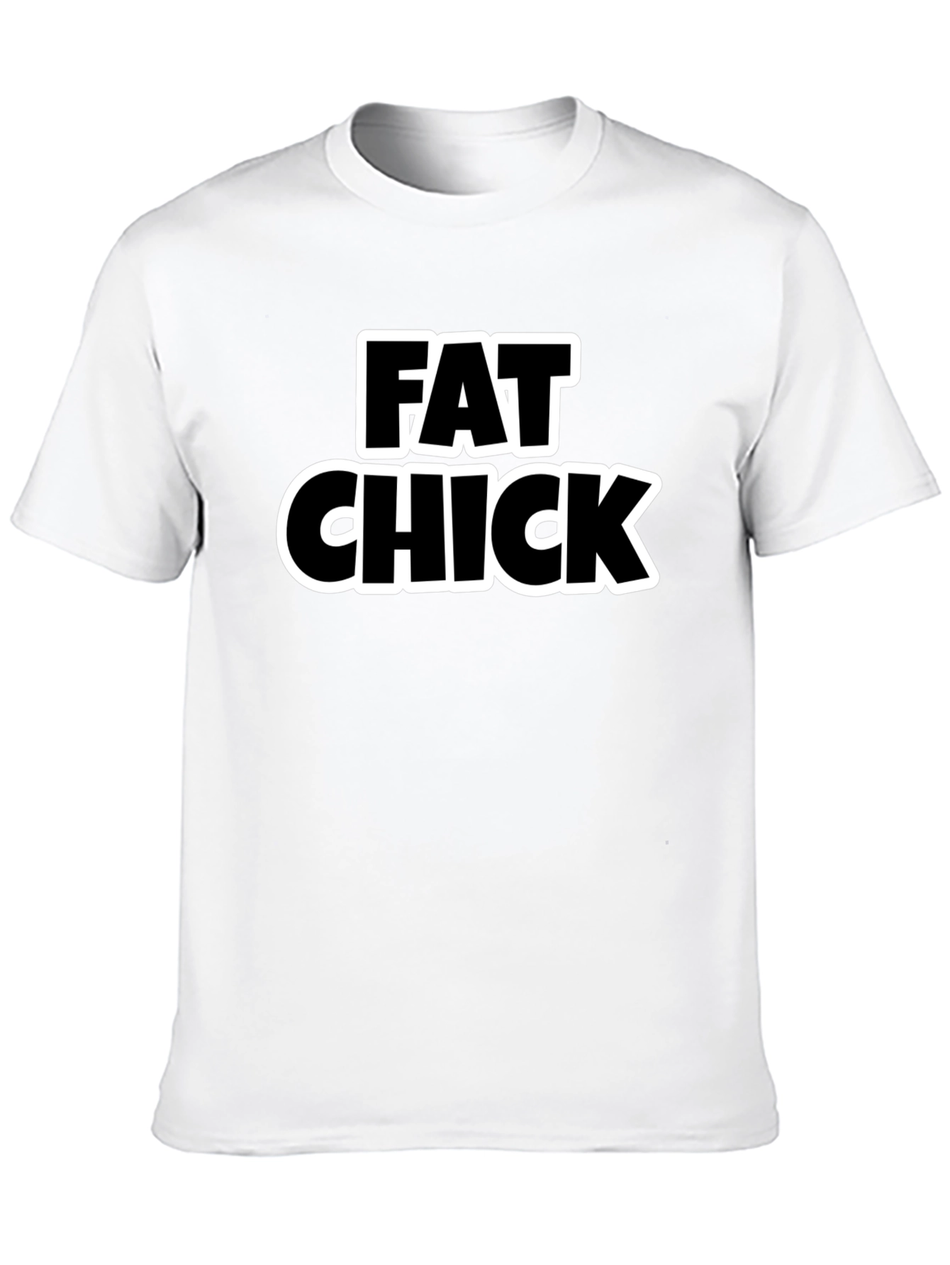 Black Fat Chick Funny Sarcastic Graphic Tee - Black view 10