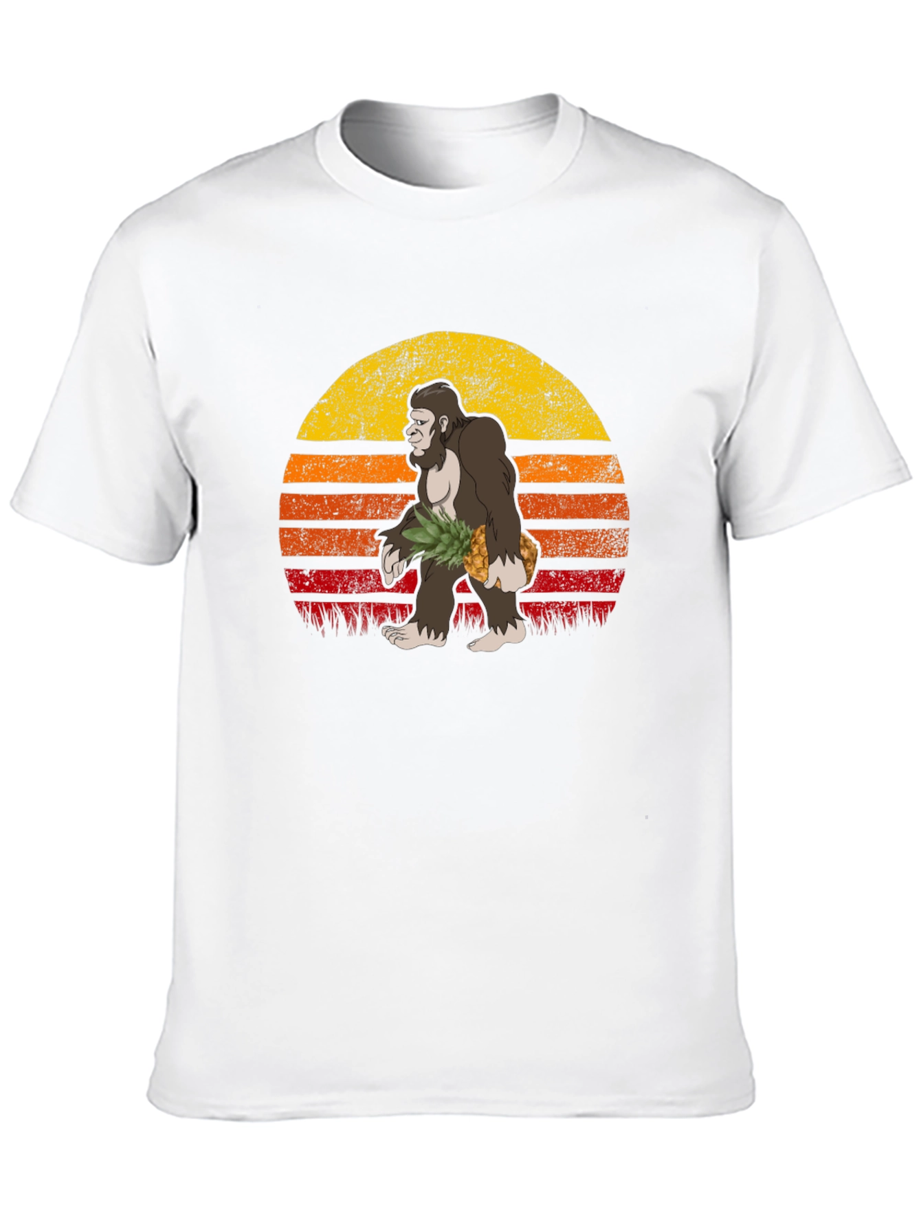 Black Bigfoot Pineapple Sunset Graphic Tee view 10