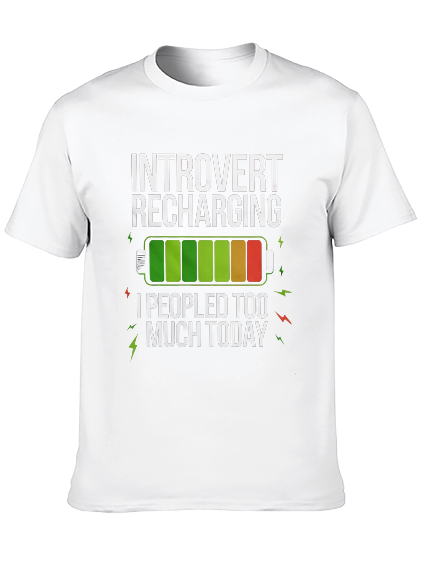 Black Introvert Recharging Funny Graphic T-Shirt view 10