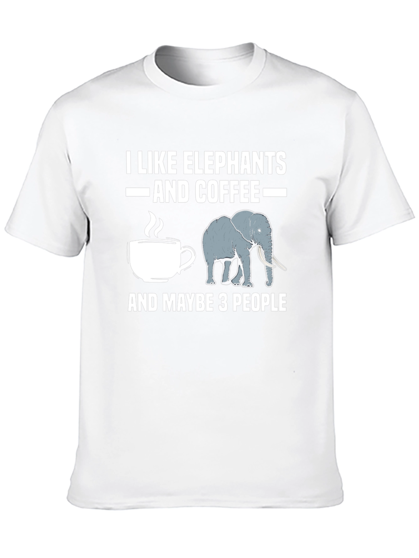 Black I Like Elephants and Coffee T-Shirt view 10