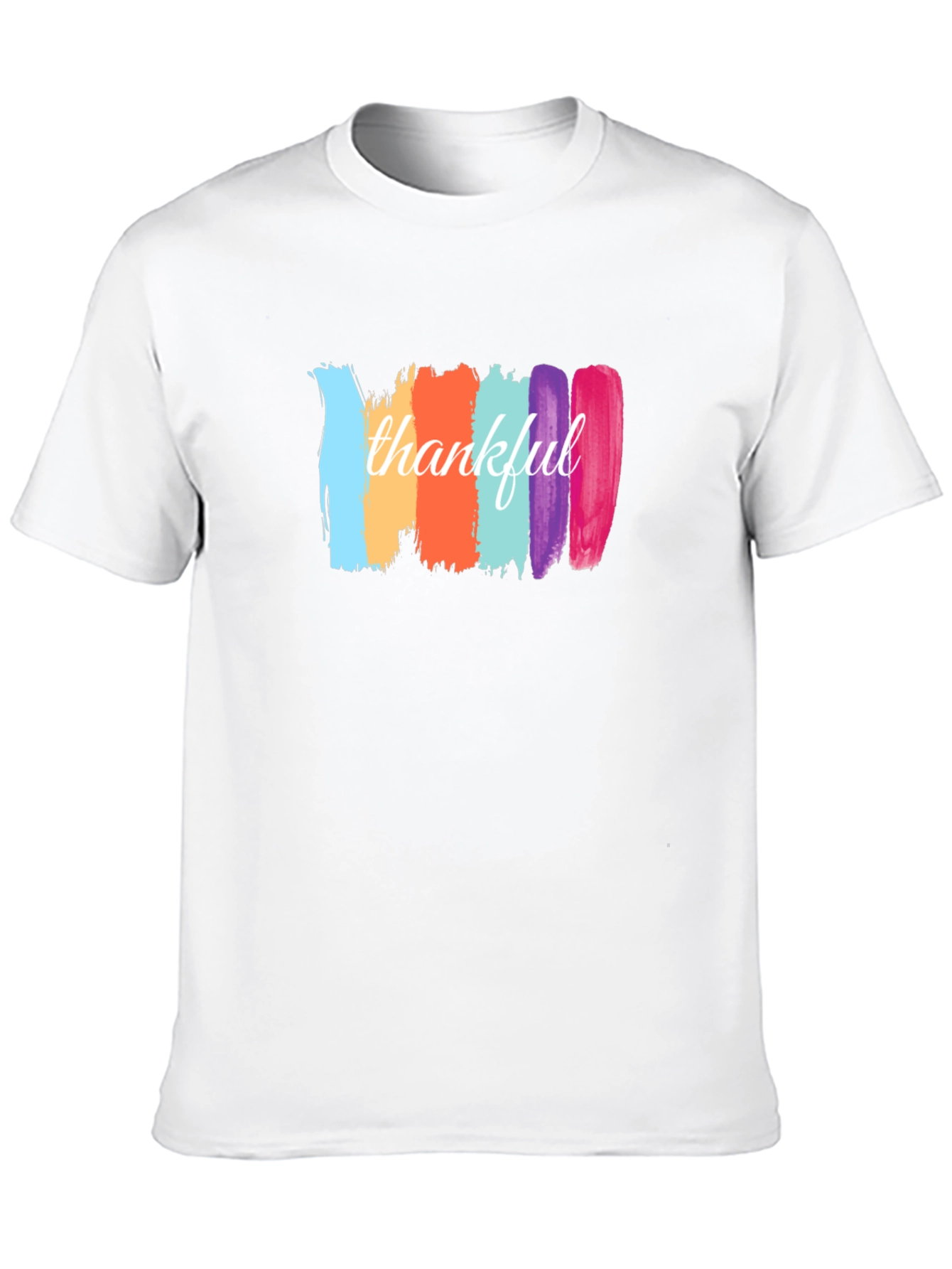 Black Thankful Brushstroke Graphic Tee - Black view 10