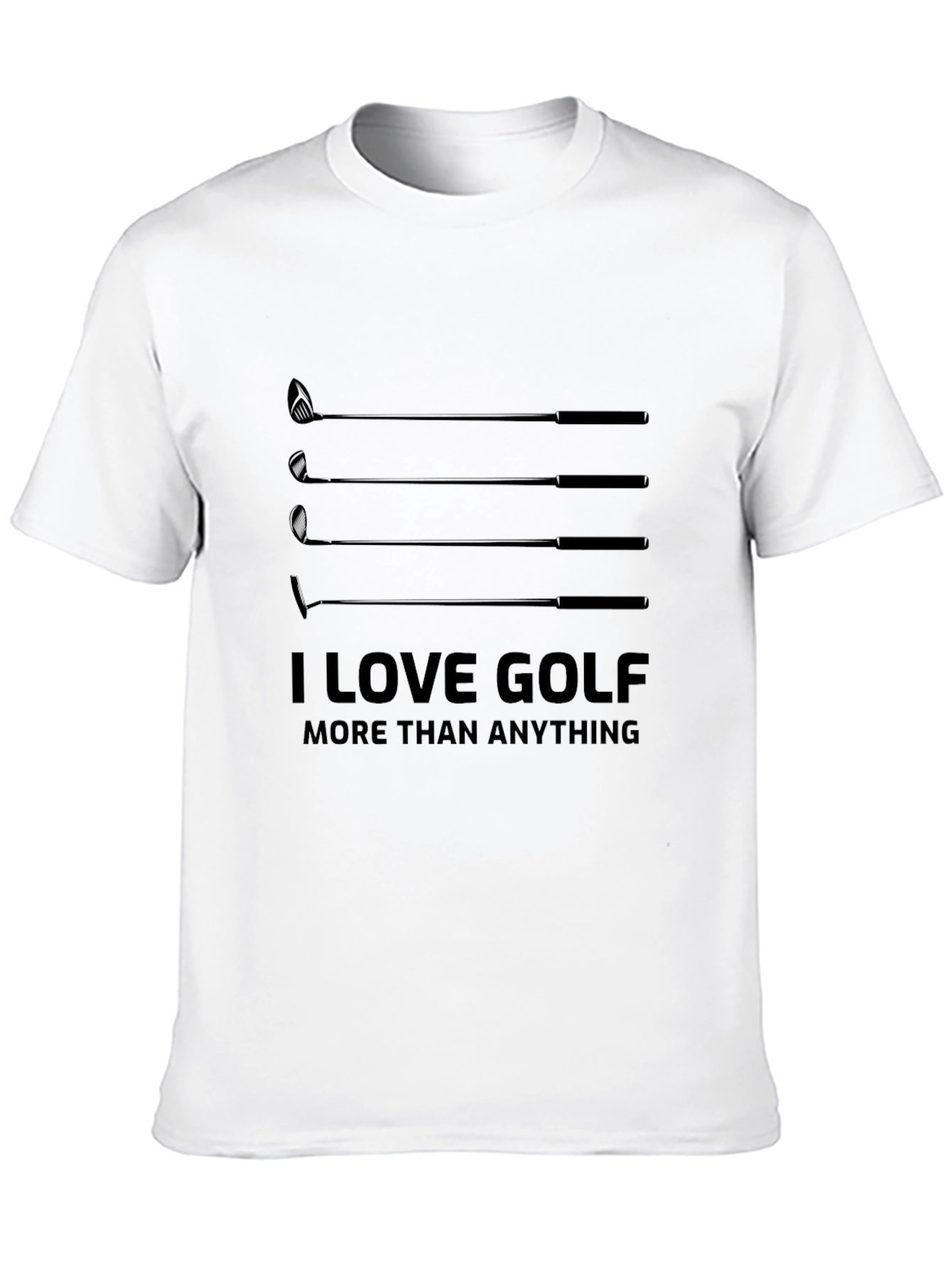 Black I Love Golf T-Shirt - Golf Clubs & Humorous Saying view 10