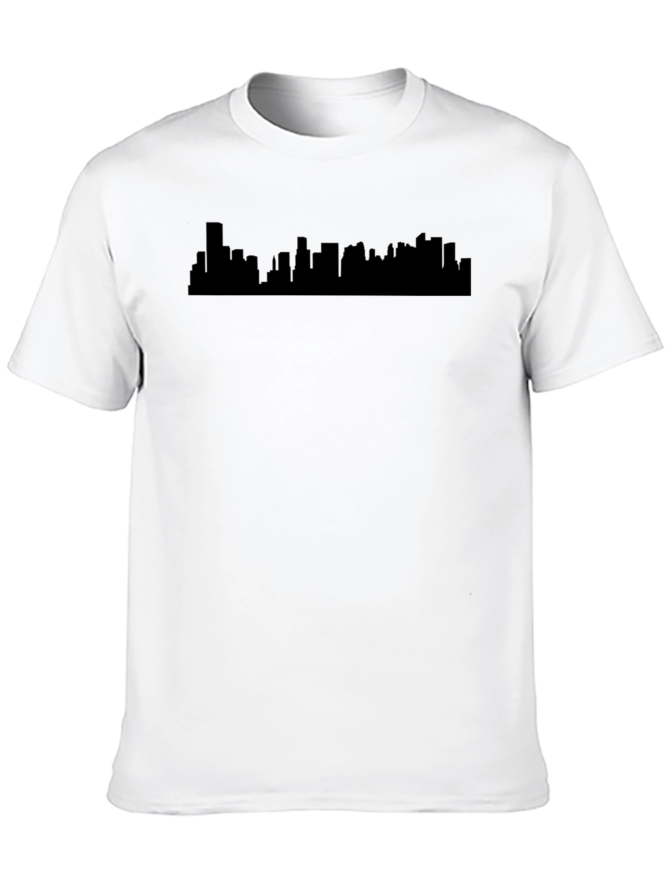 Black Cityscape Silhouette Tee - Modern Urban Style view 10