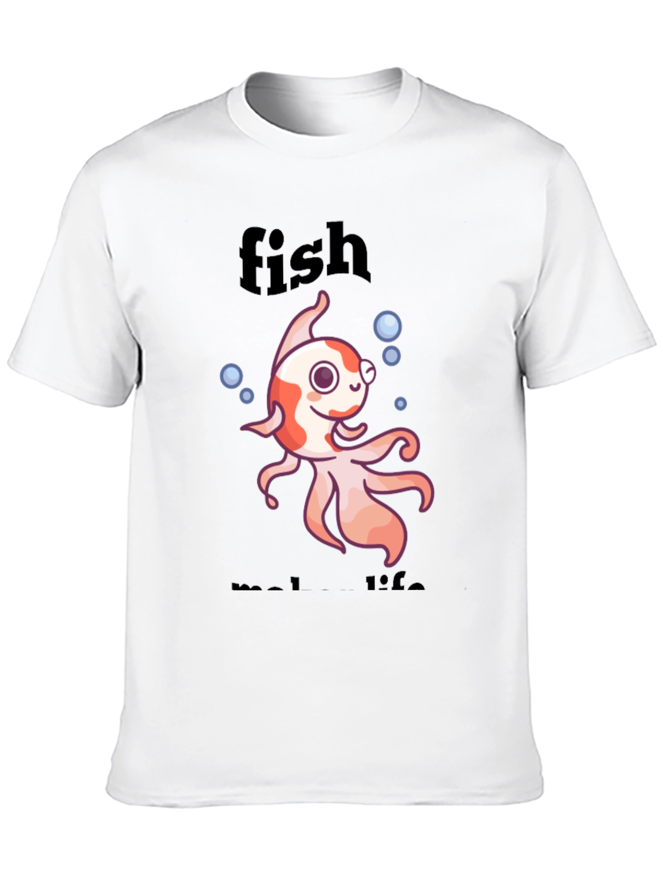 Black Fish Make Life T-Shirt - Fun Animal Design view 10