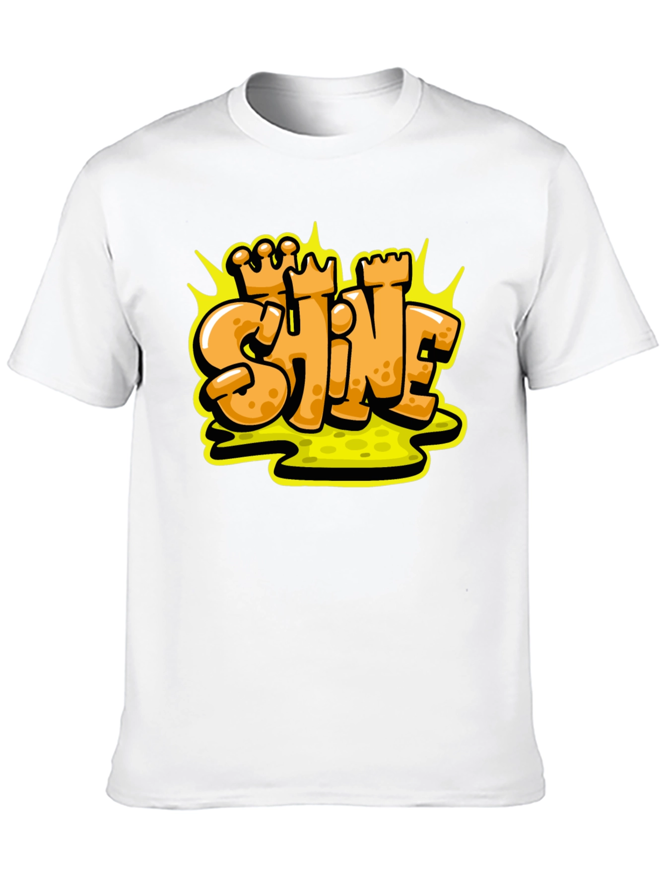 Black Shine Graffiti Style Black T-Shirt view 10