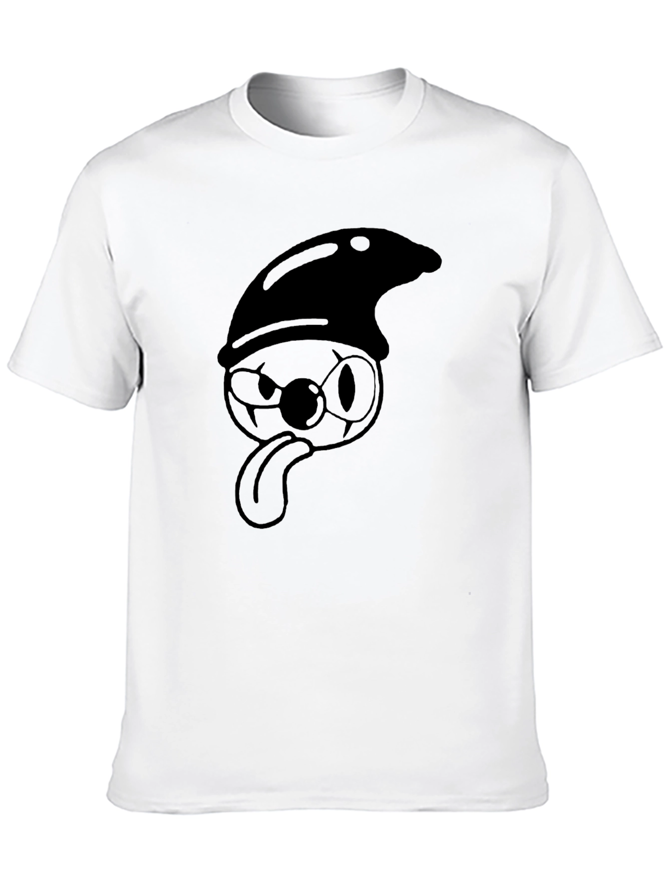 Black Funny Cartoon Character T-Shirt - Black view 10