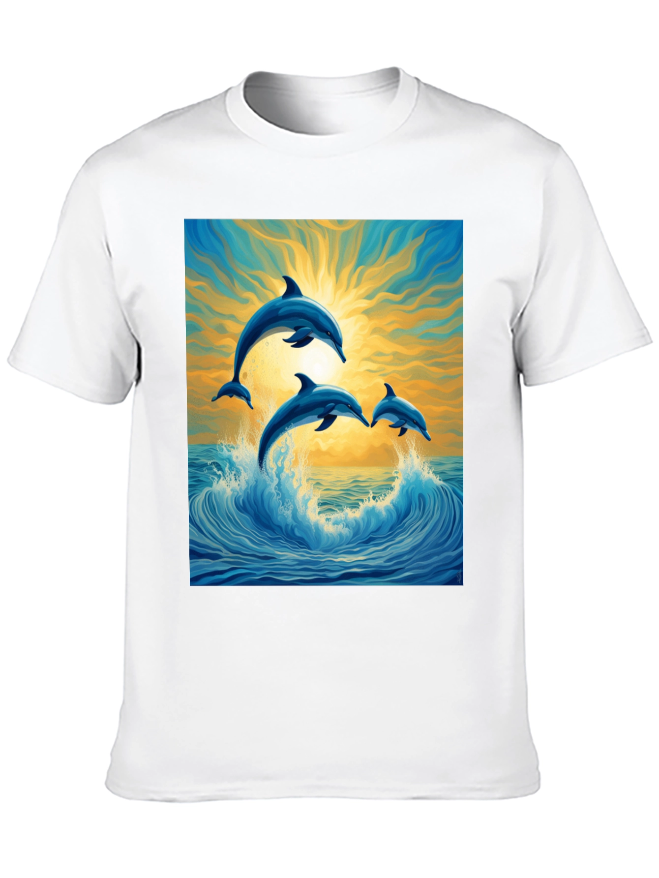 Black Dolphin Wave Graphic Tee - Stylish Ocean Lover's Shirt view 10
