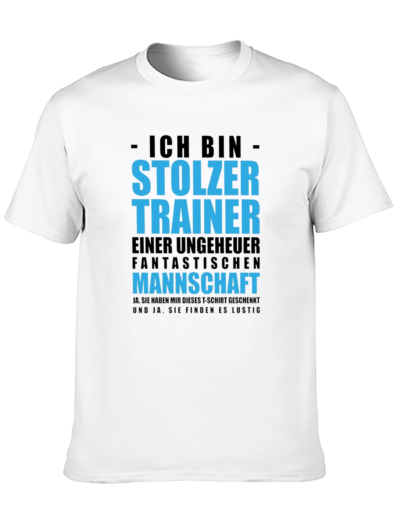 Black Proud Trainer T-Shirt - German Text Design view 10