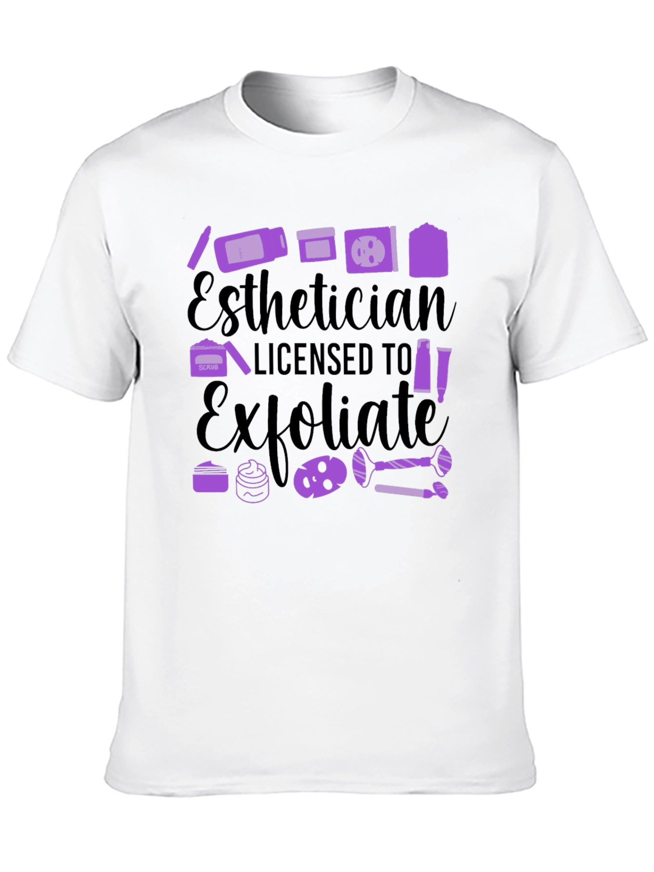 Black Esthetician Licensed to Exfoliate T-Shirt view 10